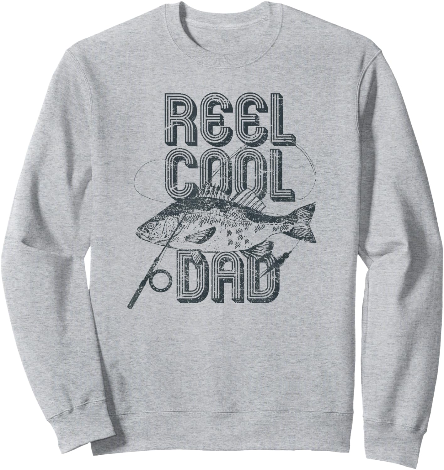 Reel Cool Dad Funny Fishing Fathers Day Gift Fisherman Sweatshirt - Sweatshirt | Ash