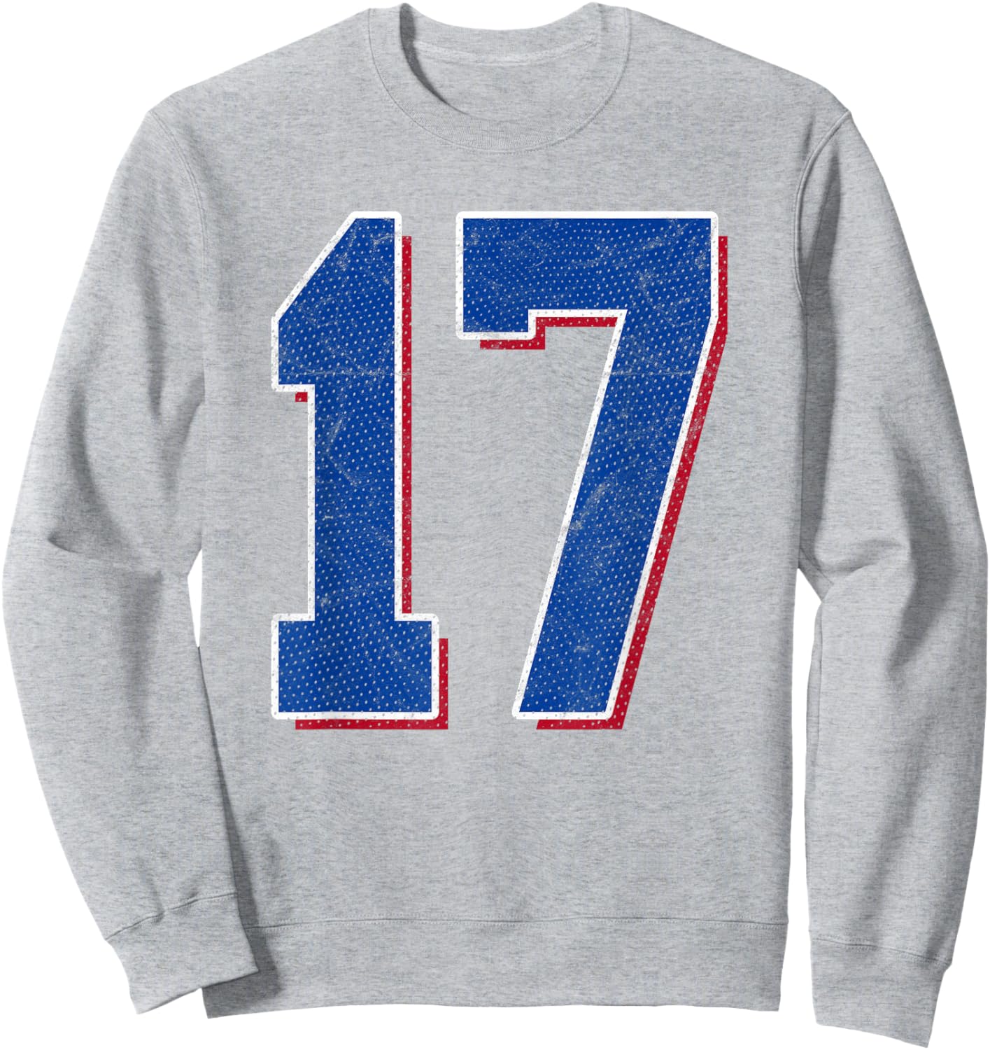 Number 17 Numbered Uniform Sports Team Jersey 17th Birthday Sweatshirt - Sweatshirt | Ash