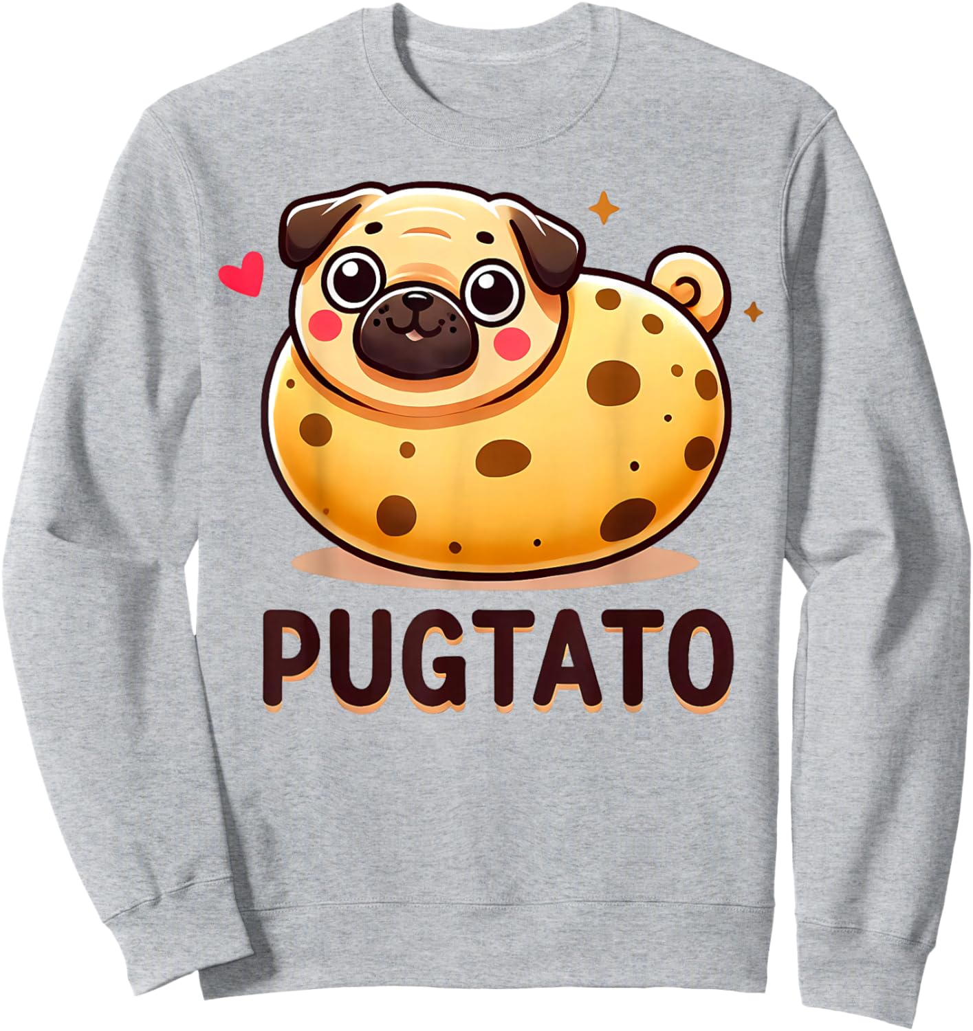 Pugtato Funny Pug Potato Dog Lover Pun Women Girls Kids Sweatshirt - Sweatshirt | Ash