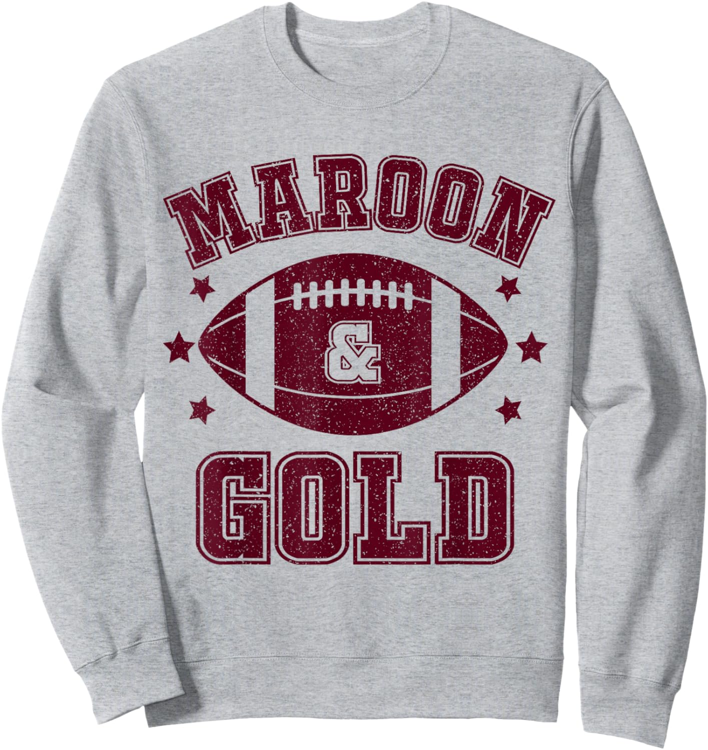 On Gameday Football We Wear Maroon And Gold School Spirit Sweatshirt - Sweatshirt | Ash