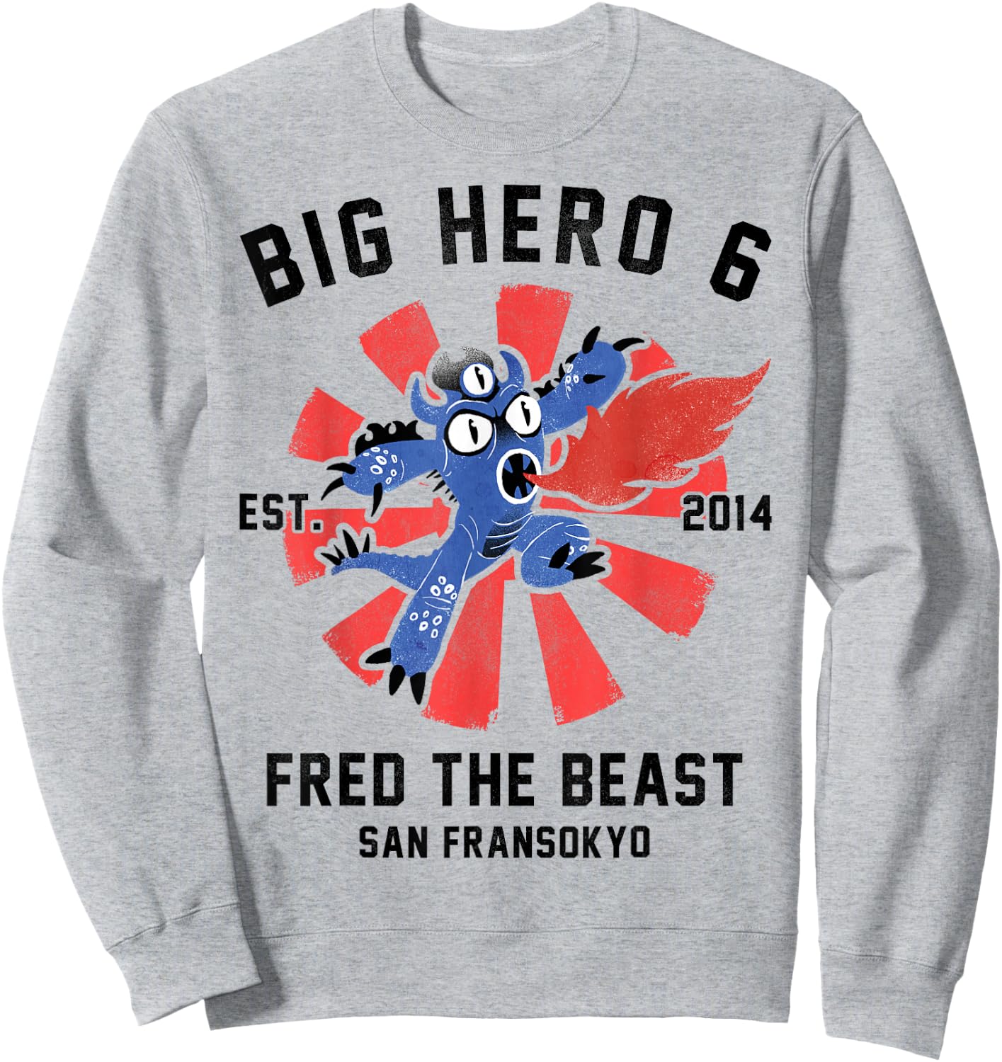 Disney Big Hero 6 Fred The Beast Poster Graphic Sweatshirt - Sweatshirt | Ash
