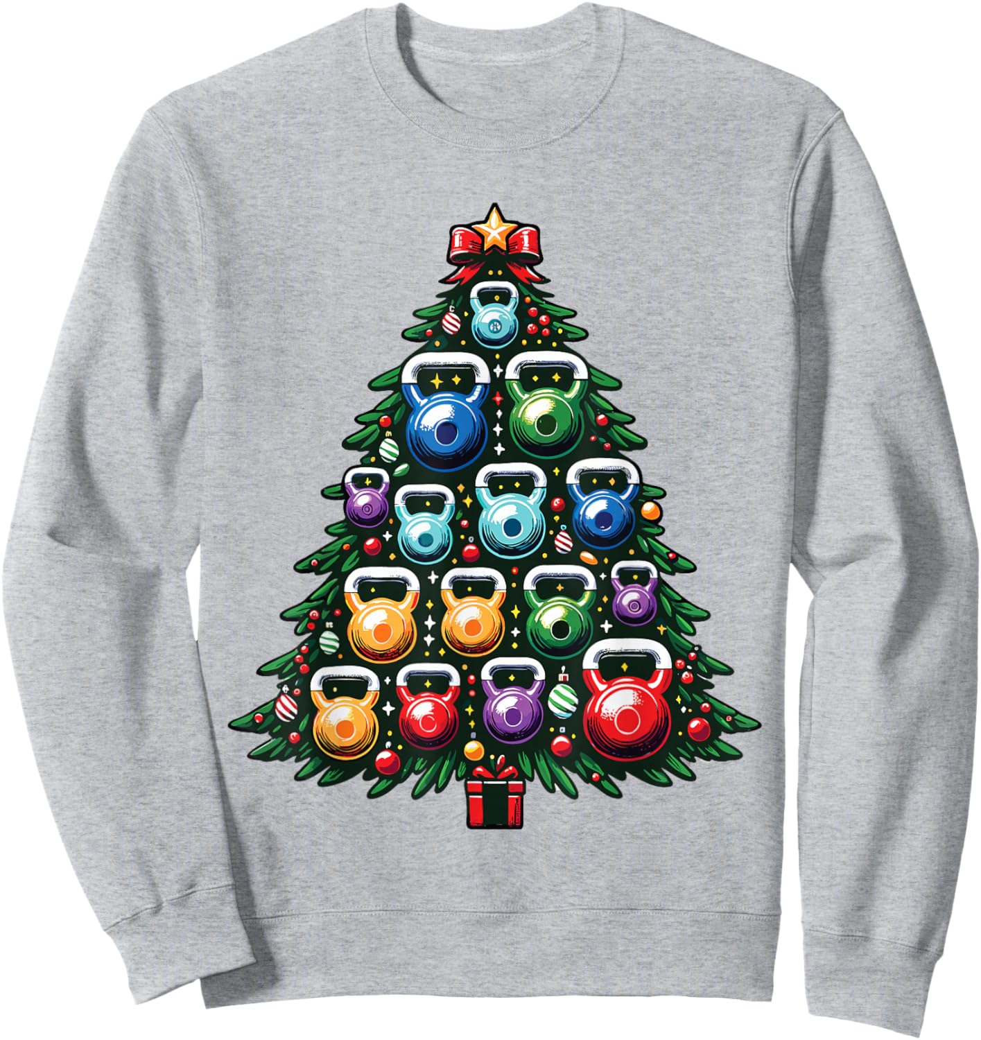 Kettlebell Christmas Workout Sweatshirt - Sweatshirt | Ash