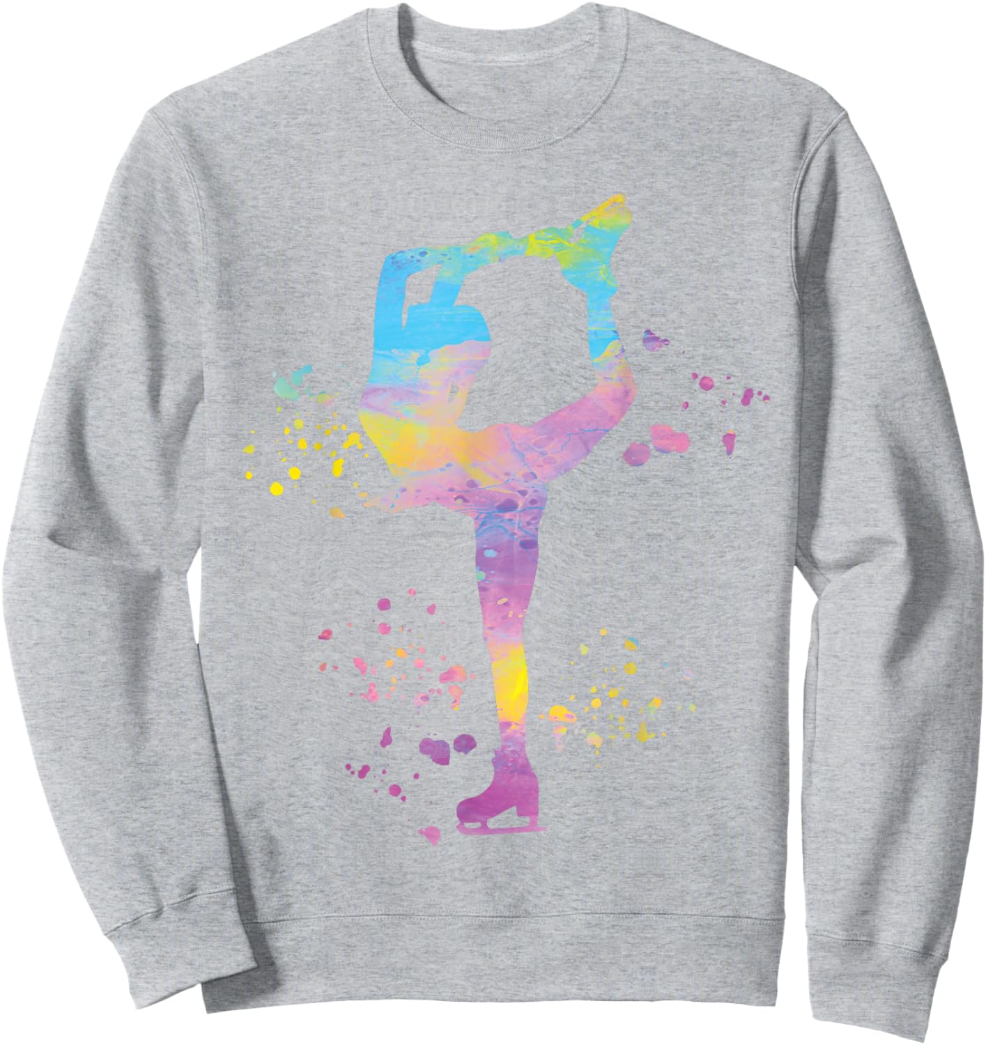 Ice Skater Figure Skating Colorful Girls Ice Skating Sweatshirt - Sweatshirt | Ash
