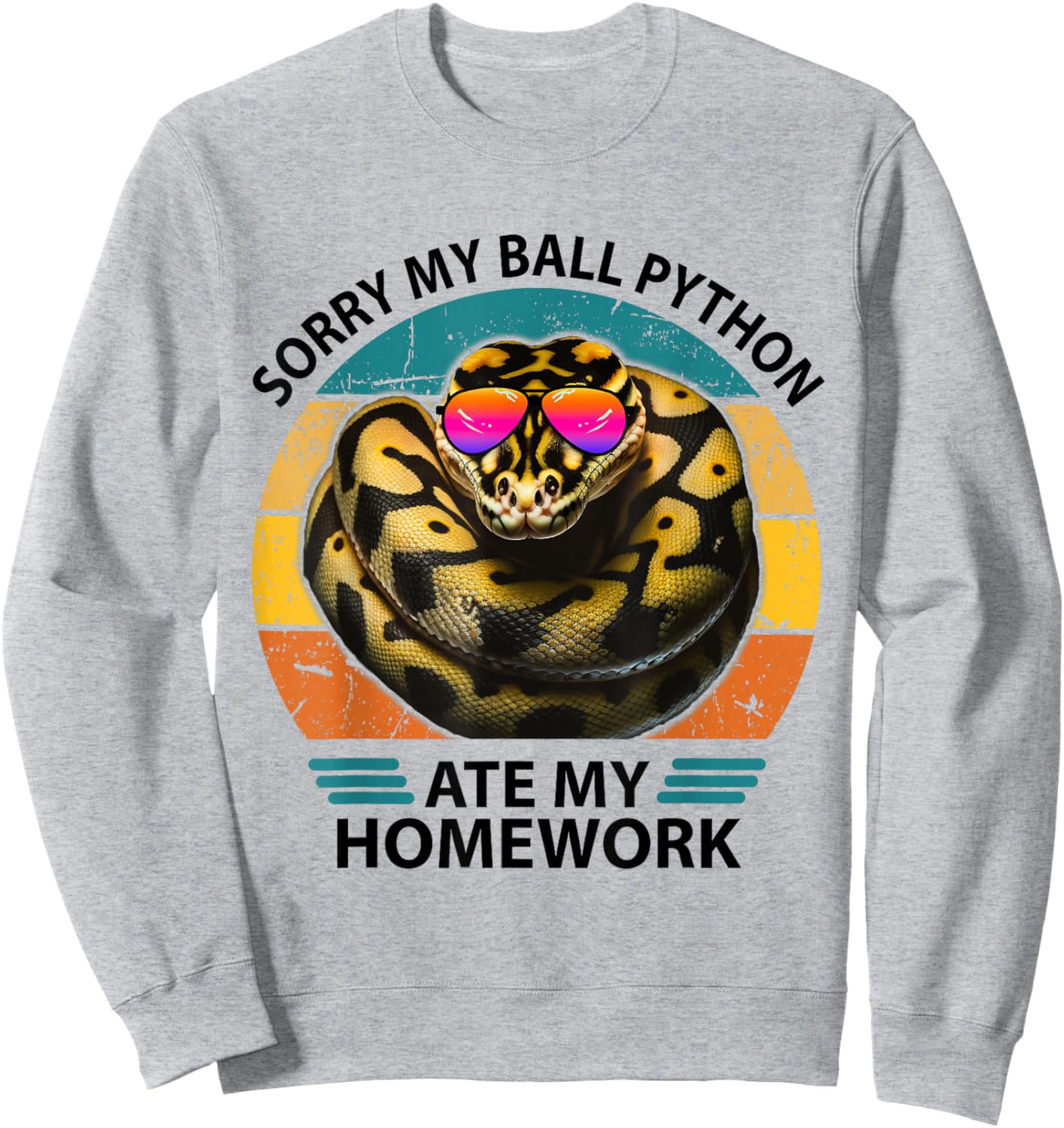 Funny Ball Python Lover Ate My Homework sarcastic quotes Kid Sweatshirt - Sweatshirt | Ash