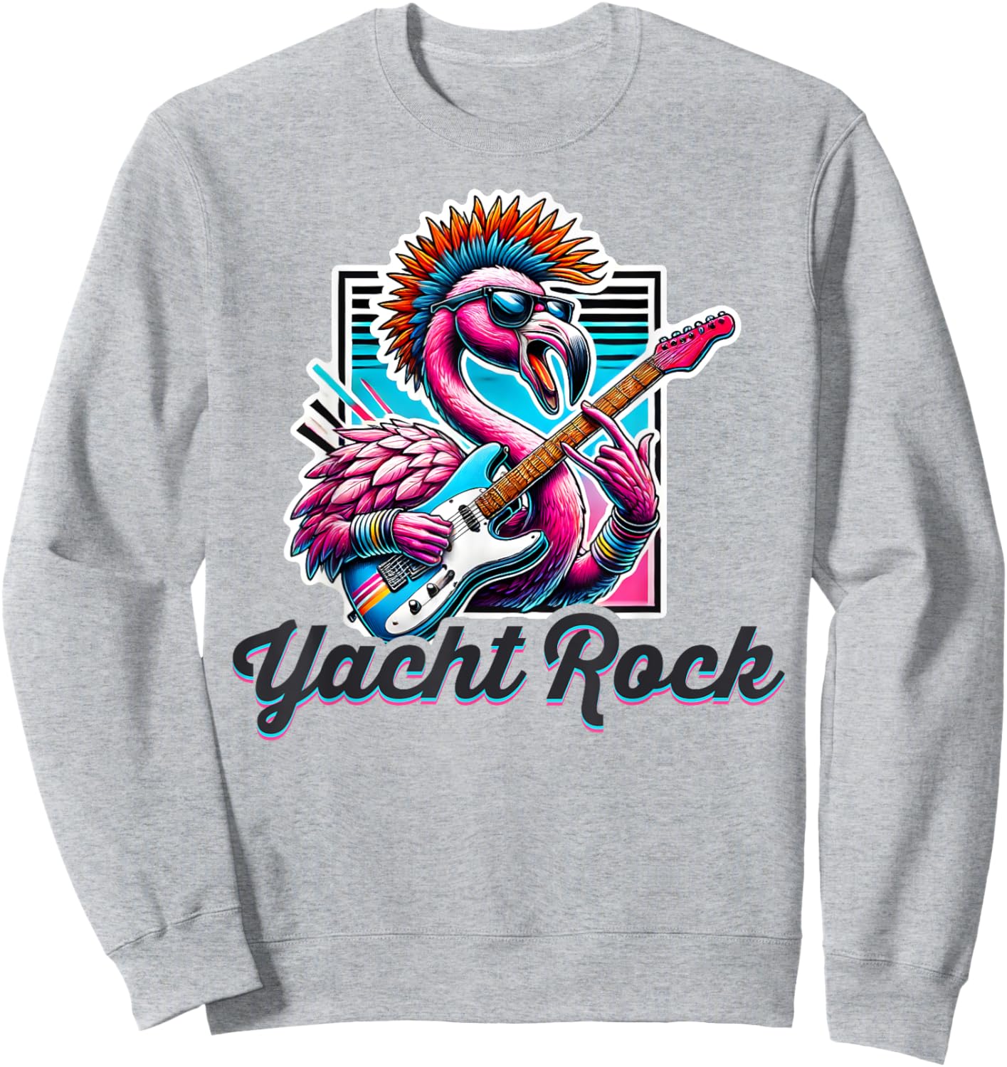 Yacht Rock Flamingo Retro Style, 70s 80s Soft Rock Retro Sweatshirt - Sweatshirt | Ash