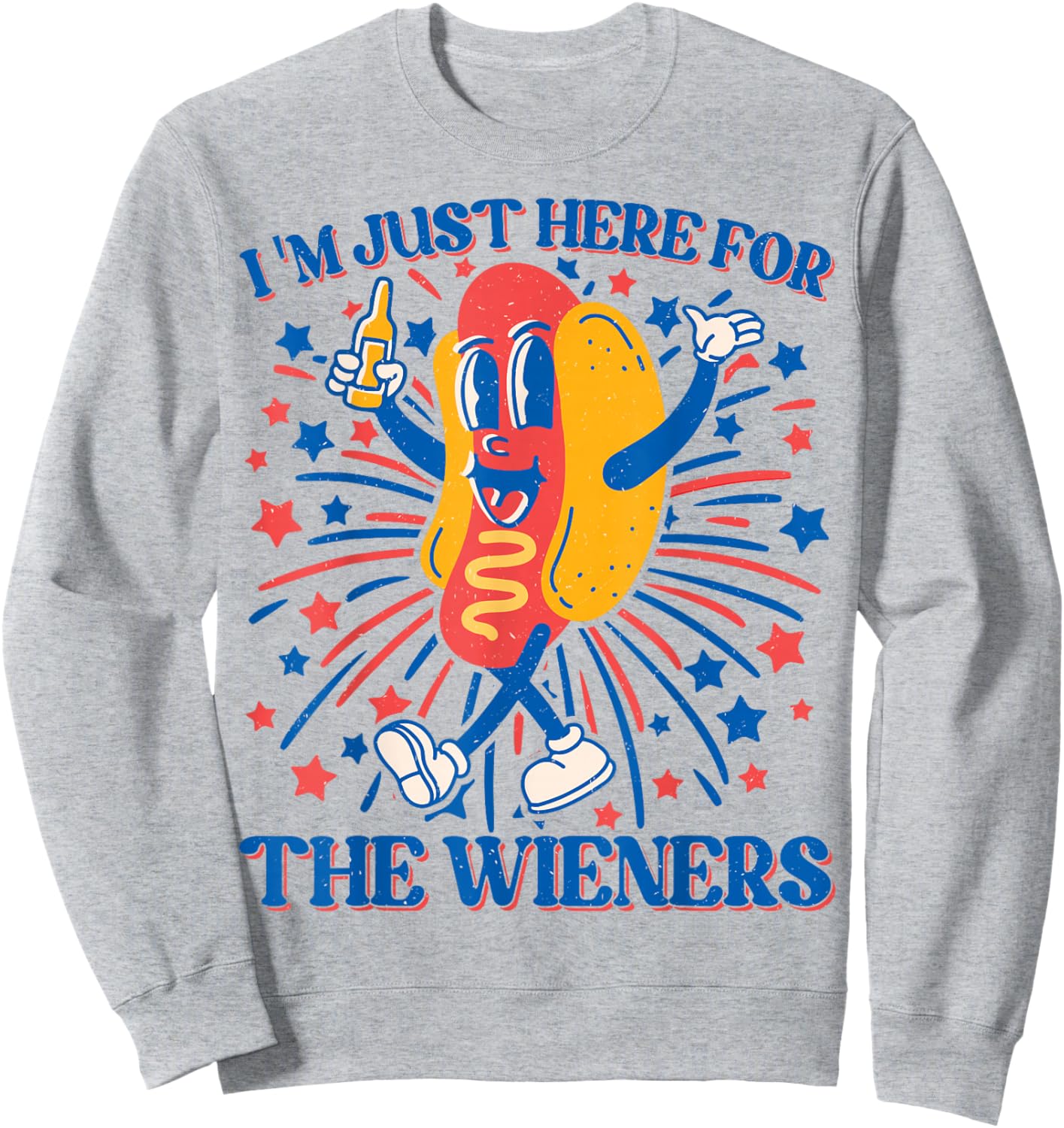 Hot Dog I'm Just Here For The Wieners 4Th Of July Sweatshirt - Sweatshirt | Ash