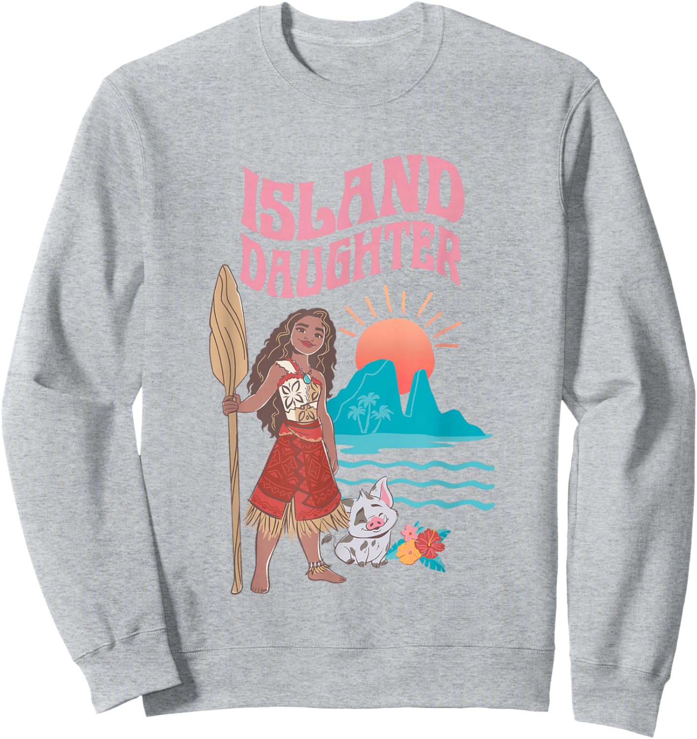 Disney Moana 2 Island Daughter Tropical Panel Sweatshirt - Sweatshirt | Ash