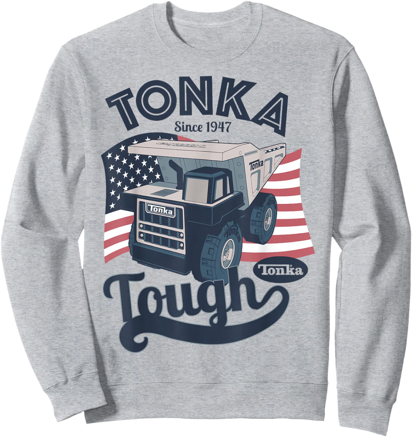 Tonka Tough American Flag Logo Sweatshirt - Sweatshirt | Ash