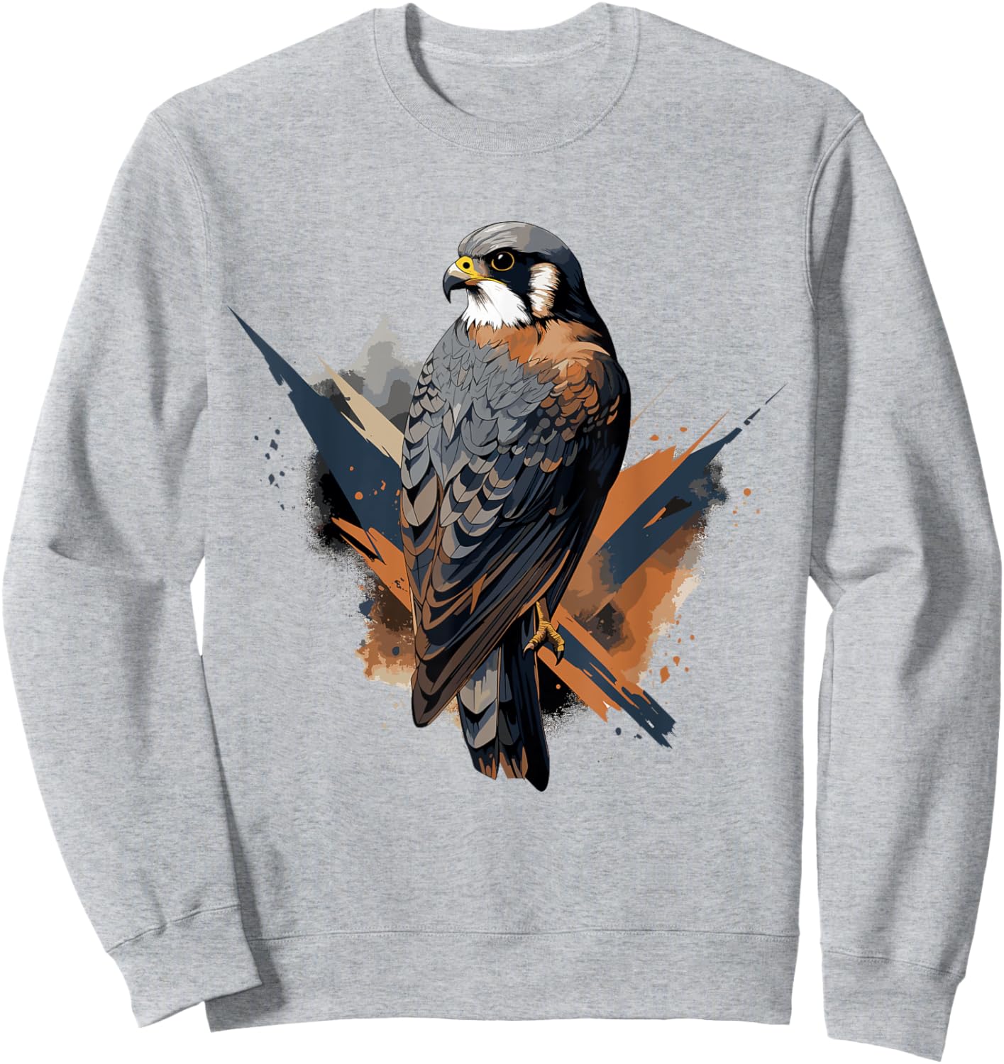 American Kestrel Bird Geometric Patten Art,Cute Kestrel Lov Sweatshirt - Sweatshirt | Ash