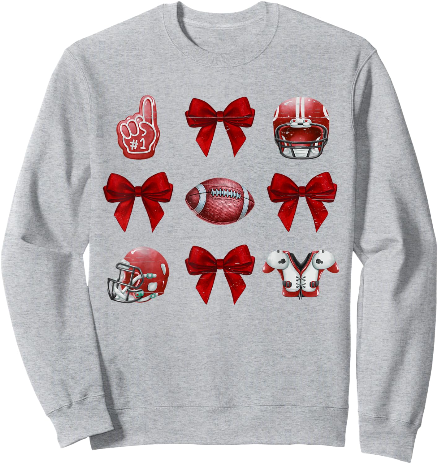 Vintage Coquette Bow Game Day American Football Player Coach Sweatshirt - Sweatshirt | Ash