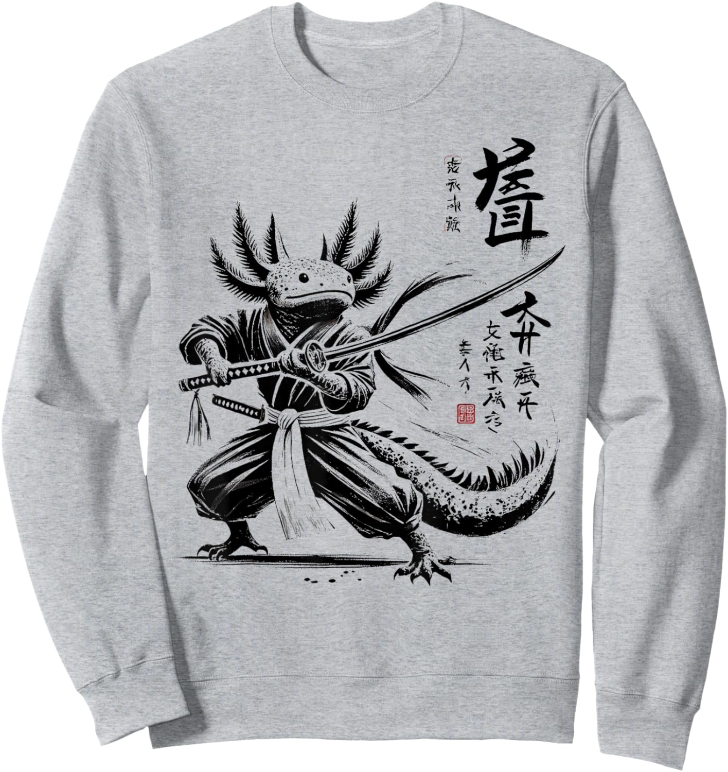 Japan Samurai Warrior Axolotl Ninja Japanese Boys Girls Kids Sweatshirt - Sweatshirt | Ash
