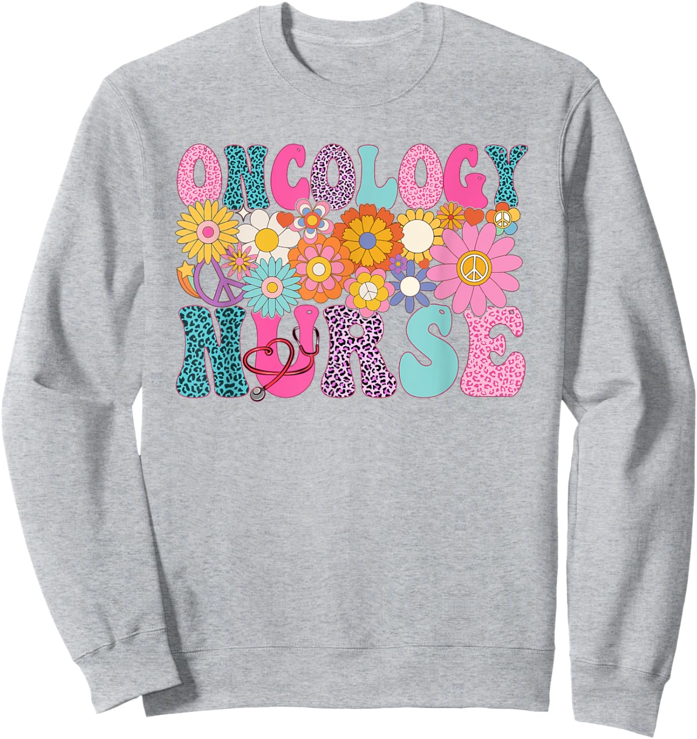 Oncology Nurse Week Groovy Appreciation Day Sweatshirt - Sweatshirt | Ash