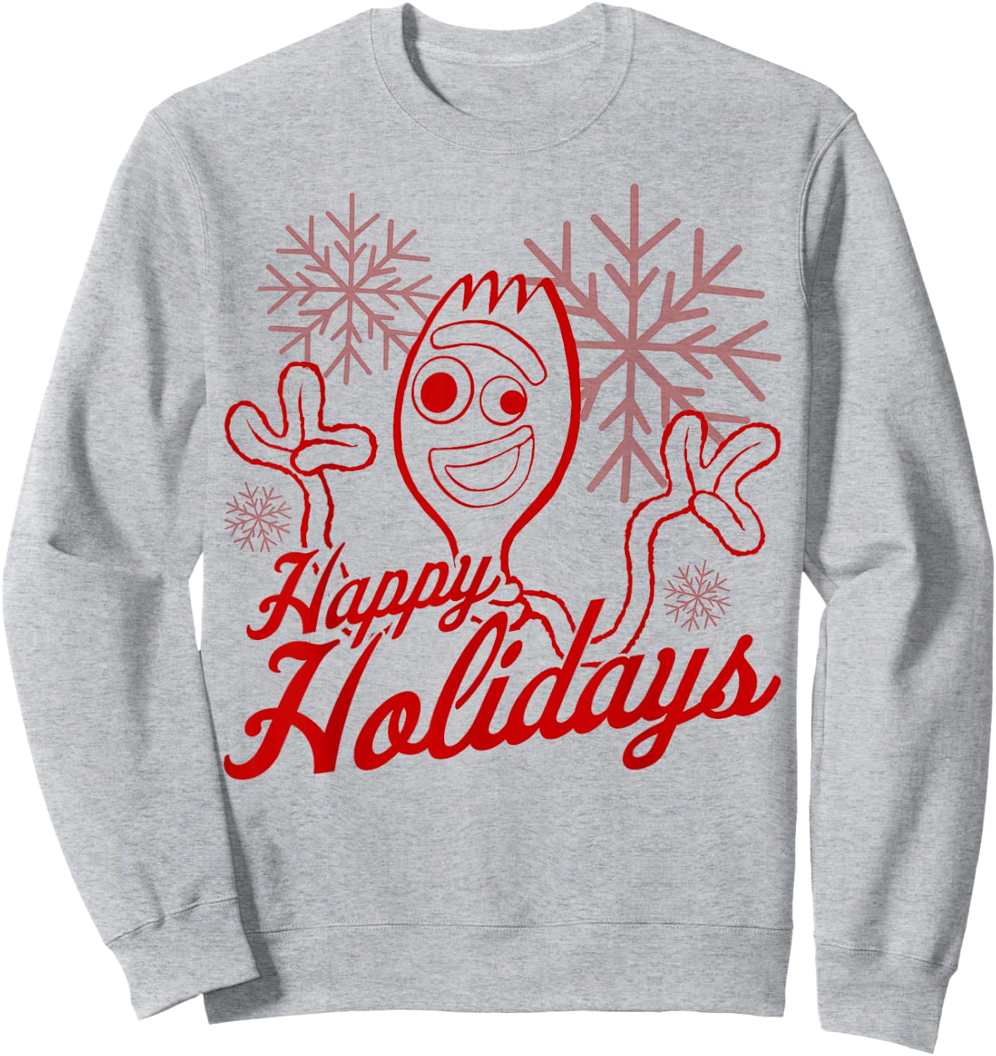 Disney Pixar Toy Story Christmas Forky Happy Holidays Sweatshirt - Sweatshirt | Ash
