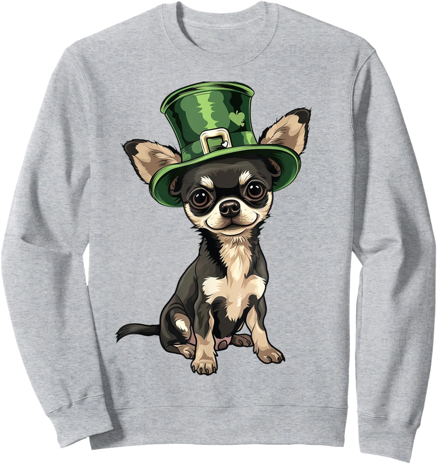 Saint Patricks Day Chihuahua Dog Shamrock Hat Gifts Women Sweatshirt - Sweatshirt | Ash