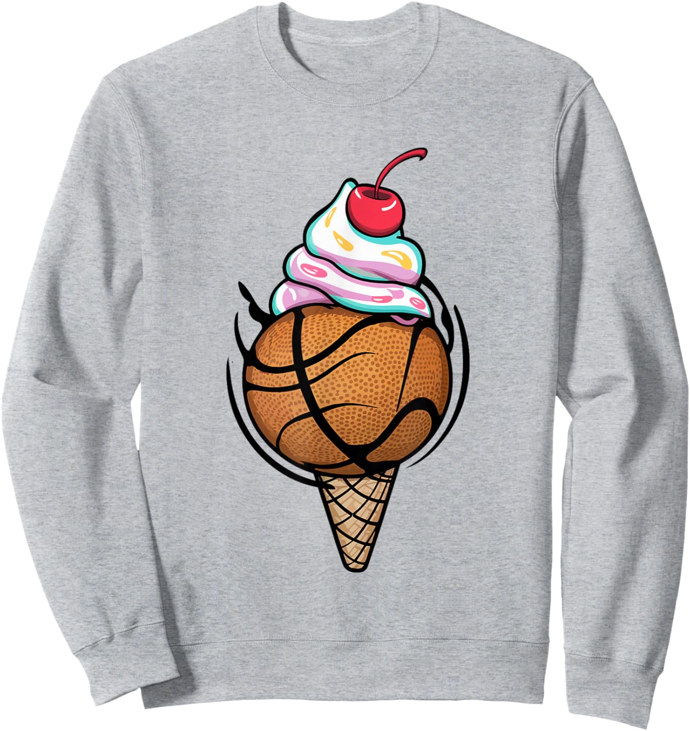 Basketball ice cream basketball Sweatshirt - Sweatshirt | Ash