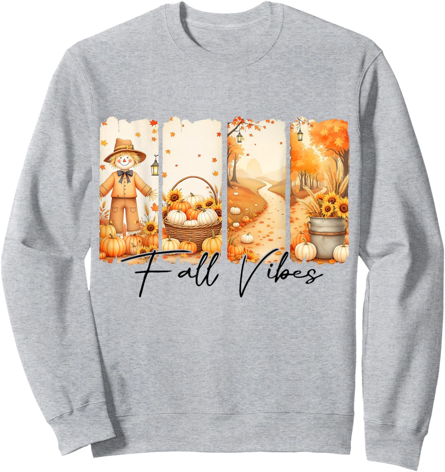 Fall Vibes Thanksgiving Pumpkin Cozy Season Family Matching Sweatshirt - Sweatshirt | Ash