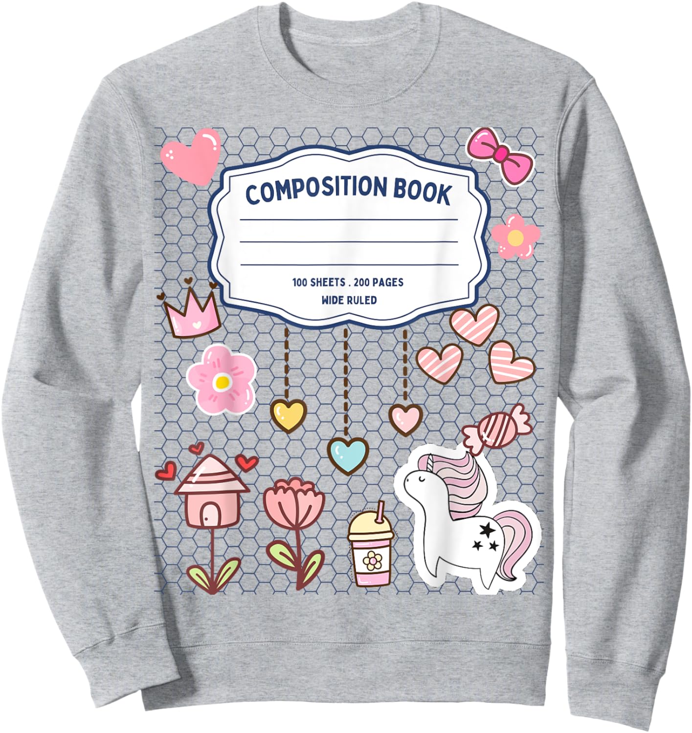 Composition Notebook Costume Matching Group Halloween Sweatshirt - Sweatshirt | Ash