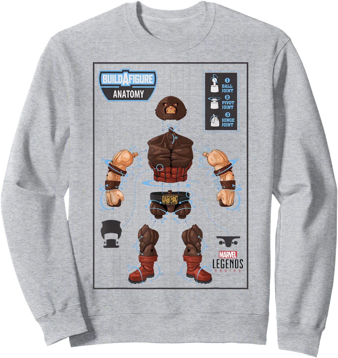 Marvel Legends Series Juggernaut Build A Figure Anatomy Sweatshirt - Sweatshirt | Ash