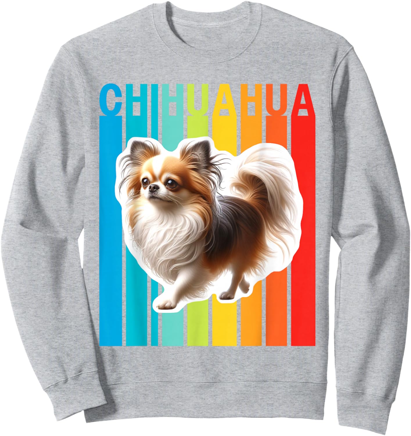Colorful Long Haired Chihuahua Sweatshirt - Sweatshirt | Ash