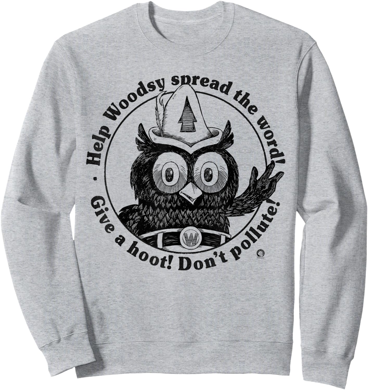 Woodsy Owl Give a Hoot Don't Pollute 70s Vintage Sweatshirt - Sweatshirt | Ash