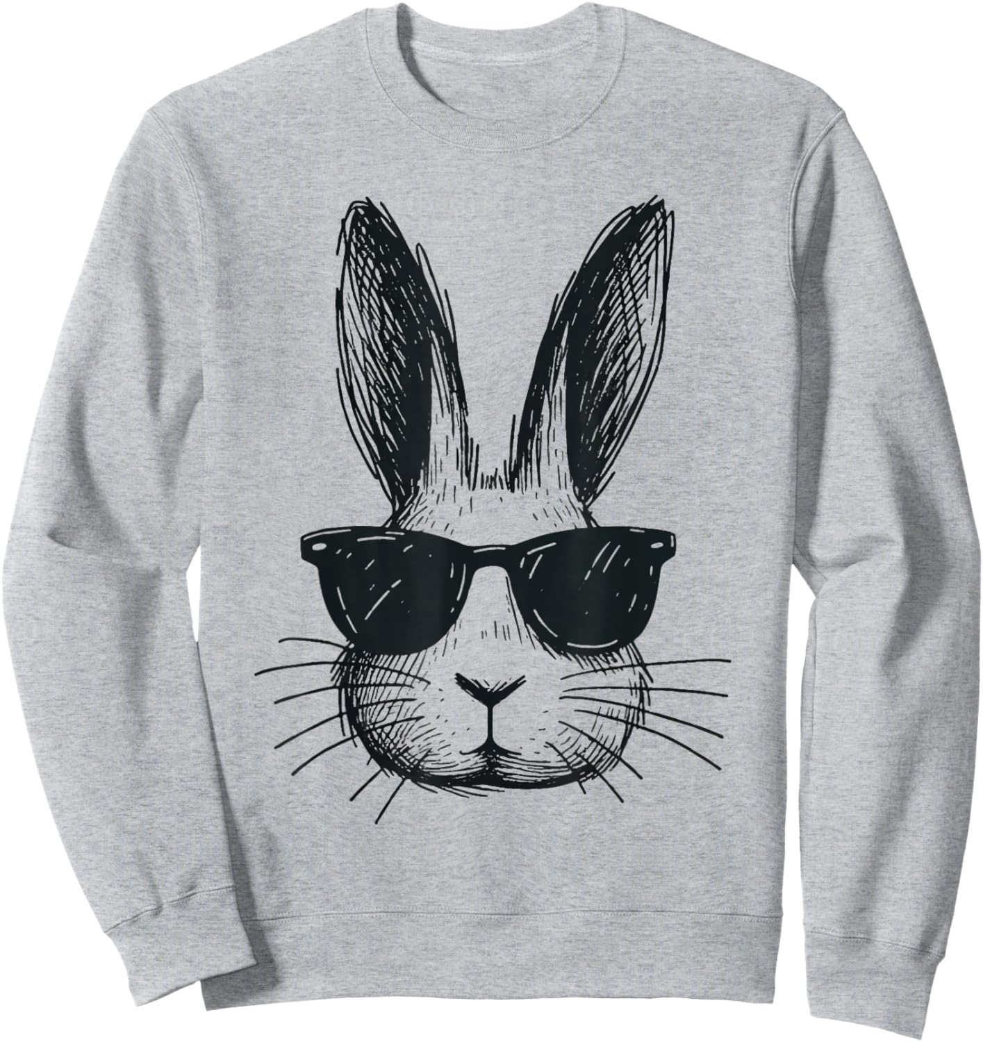 Bunny Face With Sunglasses Easter Day For Boys Men Kids Sweatshirt - Sweatshirt | Ash