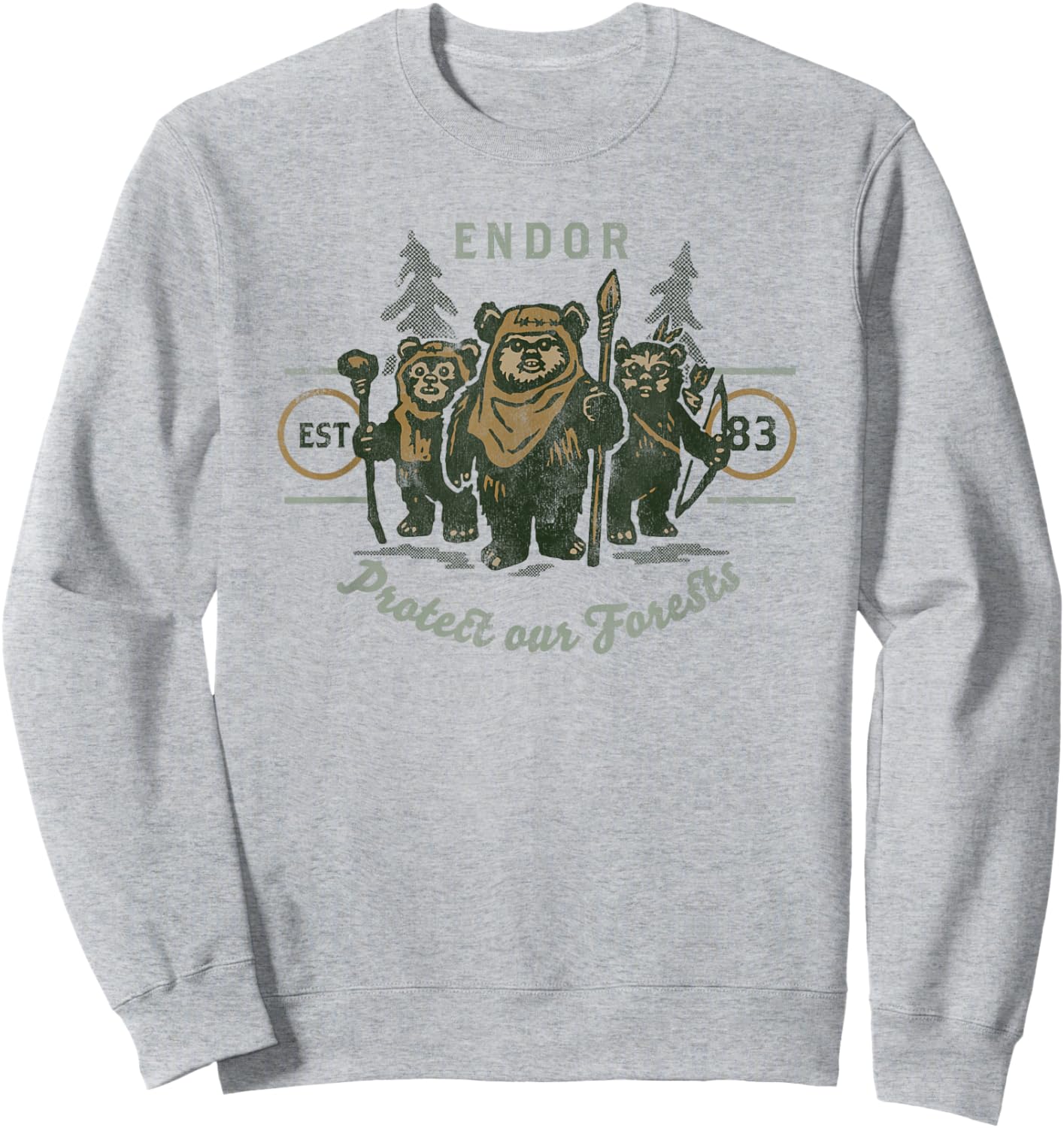 Star Wars Ewok Endor Protect Our Forests Sweatshirt - Sweatshirt | Ash