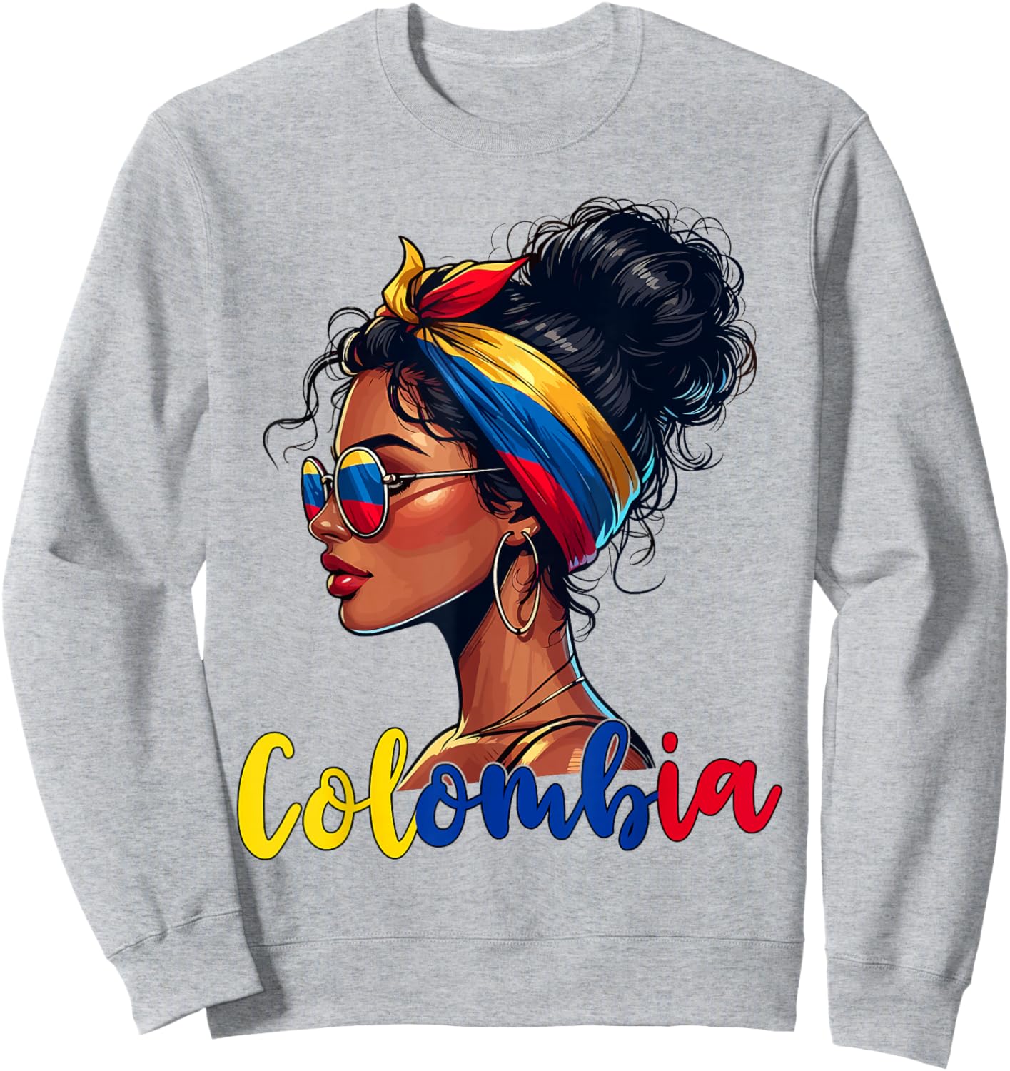 Colombian Girl Colombia Flag Proud Afro Colombian Women Sweatshirt - Sweatshirt | Ash