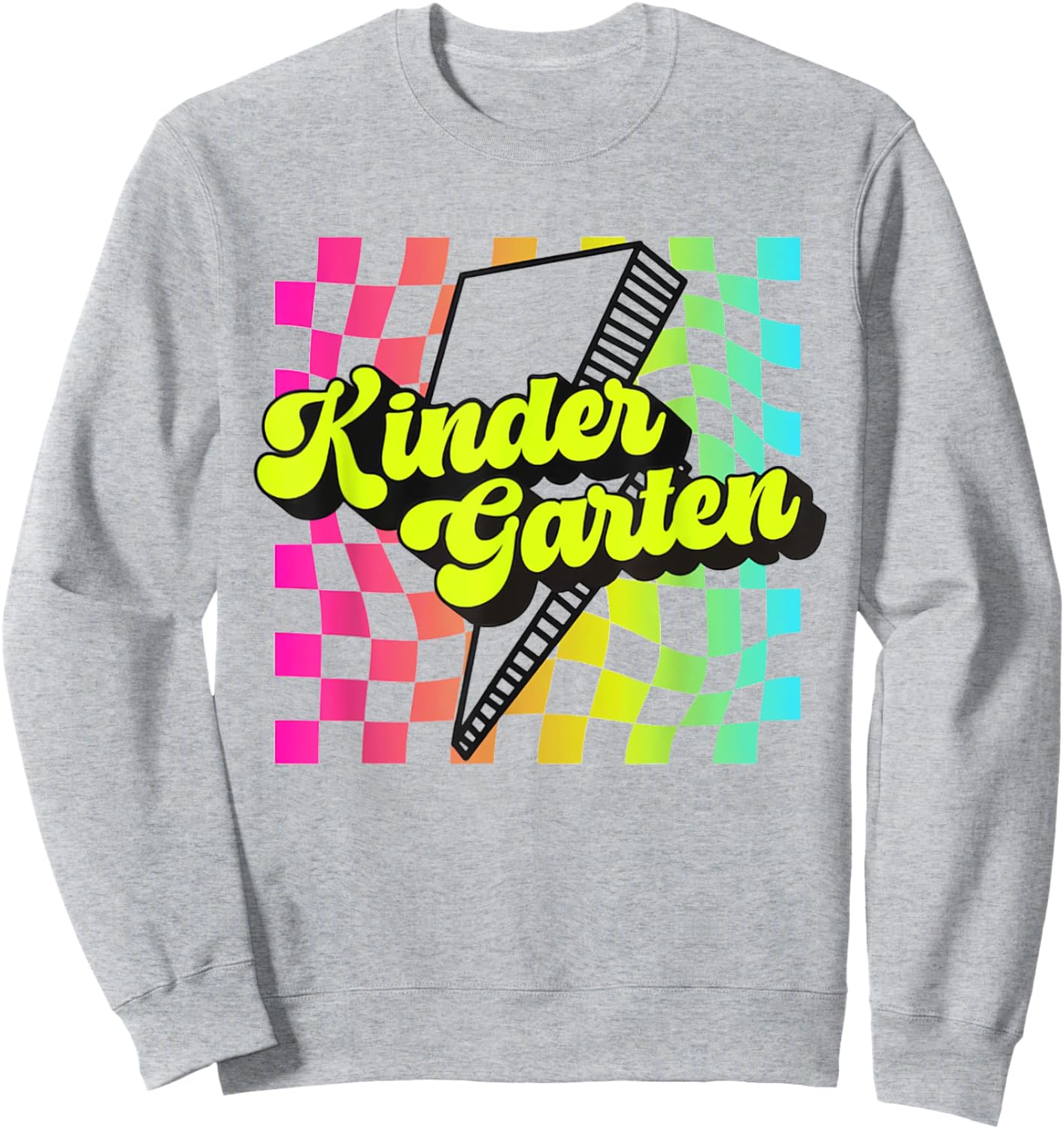 Retro Kindergarten Lightning Bolt Elementary Back To School Sweatshirt - Sweatshirt | Ash