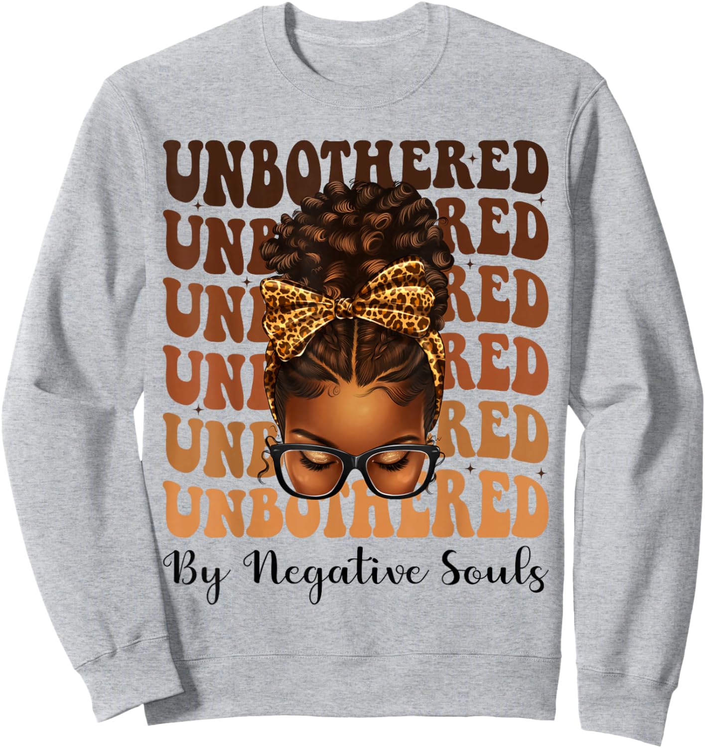 Unbothered Afro Woman Messy Bun African American Black Queen Sweatshirt - Sweatshirt | Ash