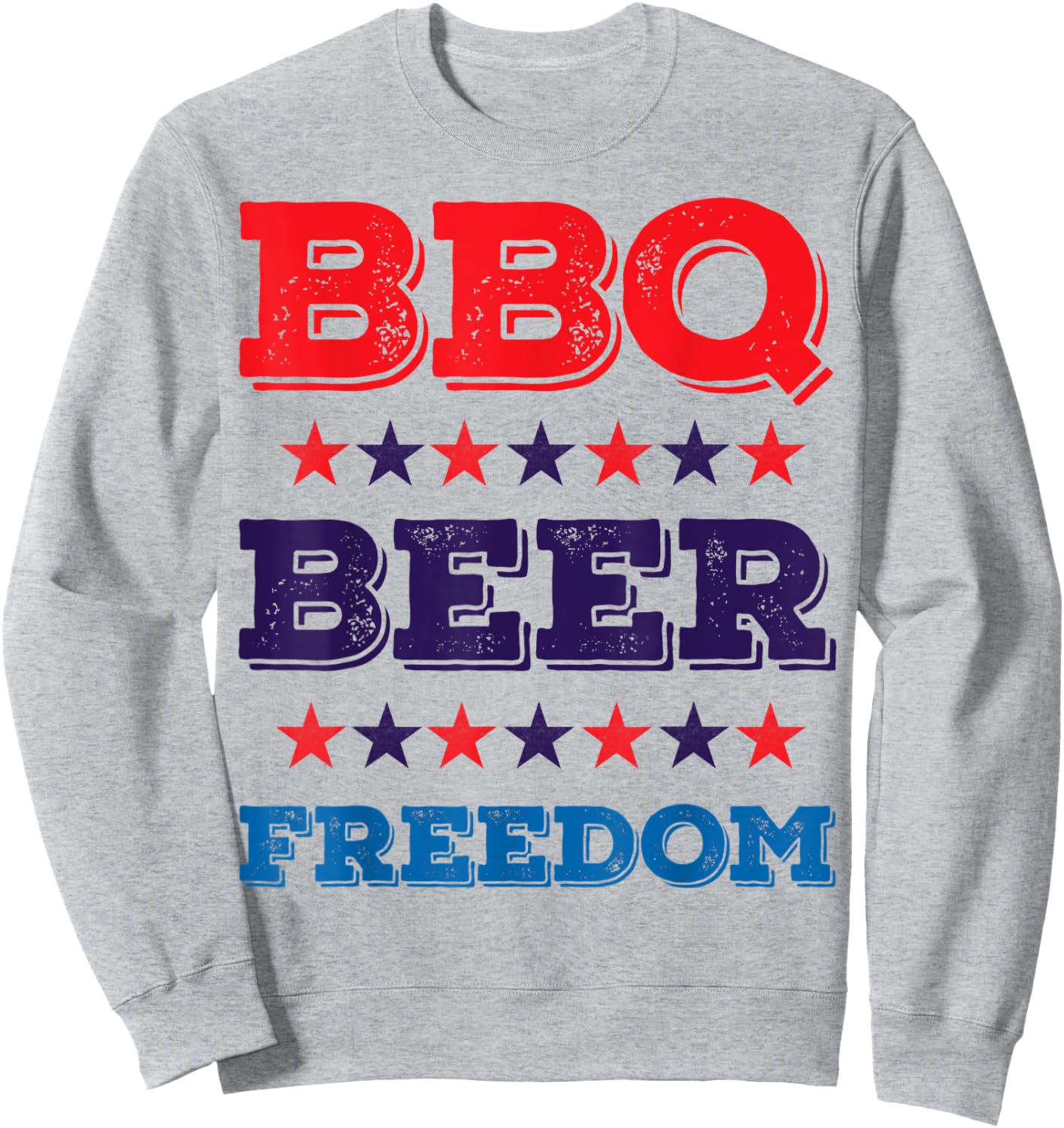 BBQ Beer Freedom Shirt America USA Party 4th of July Women Men Sweatshirt - Sweatshirt | Ash
