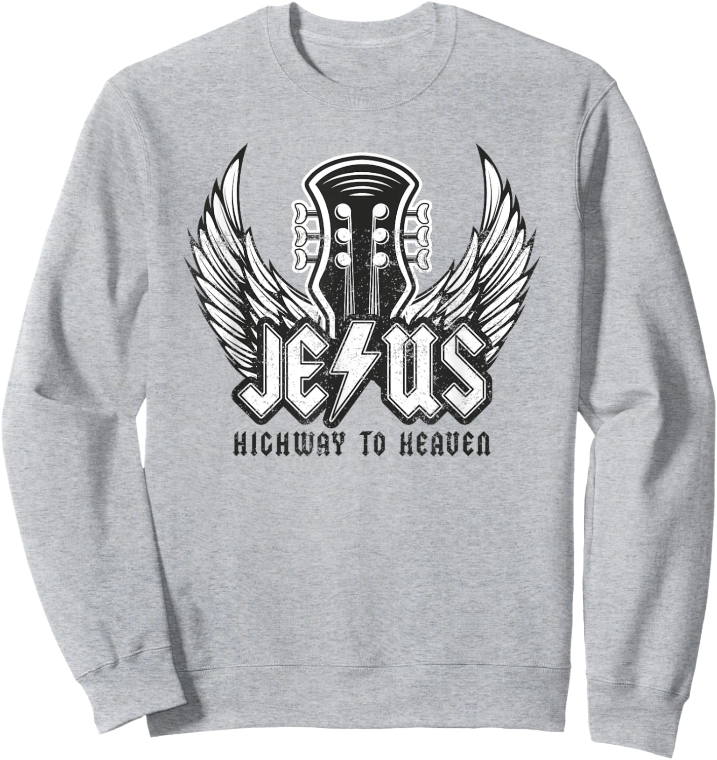 Jesus Rock and Roll Christian Music Worship Bible Verse Sweatshirt - Sweatshirt | Ash