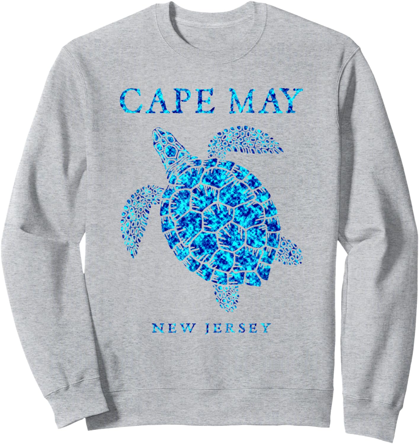 Cape May New Jersey NJ Sea Turtle Beach Souvenir Girls Boys Sweatshirt - Sweatshirt | Ash