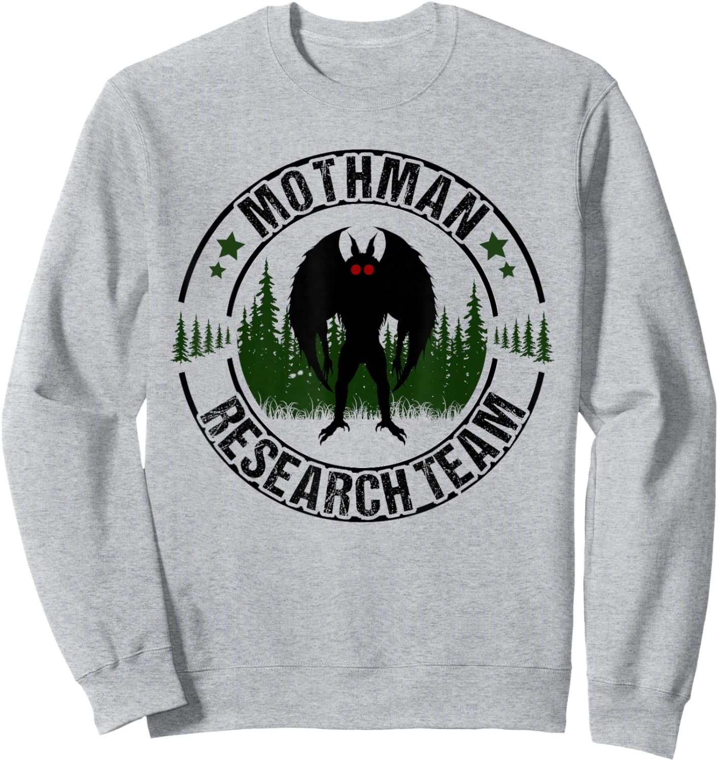 Mothman Research Team Men Women Kids Moth Man Search Cryptid Sweatshirt - Sweatshirt | Ash