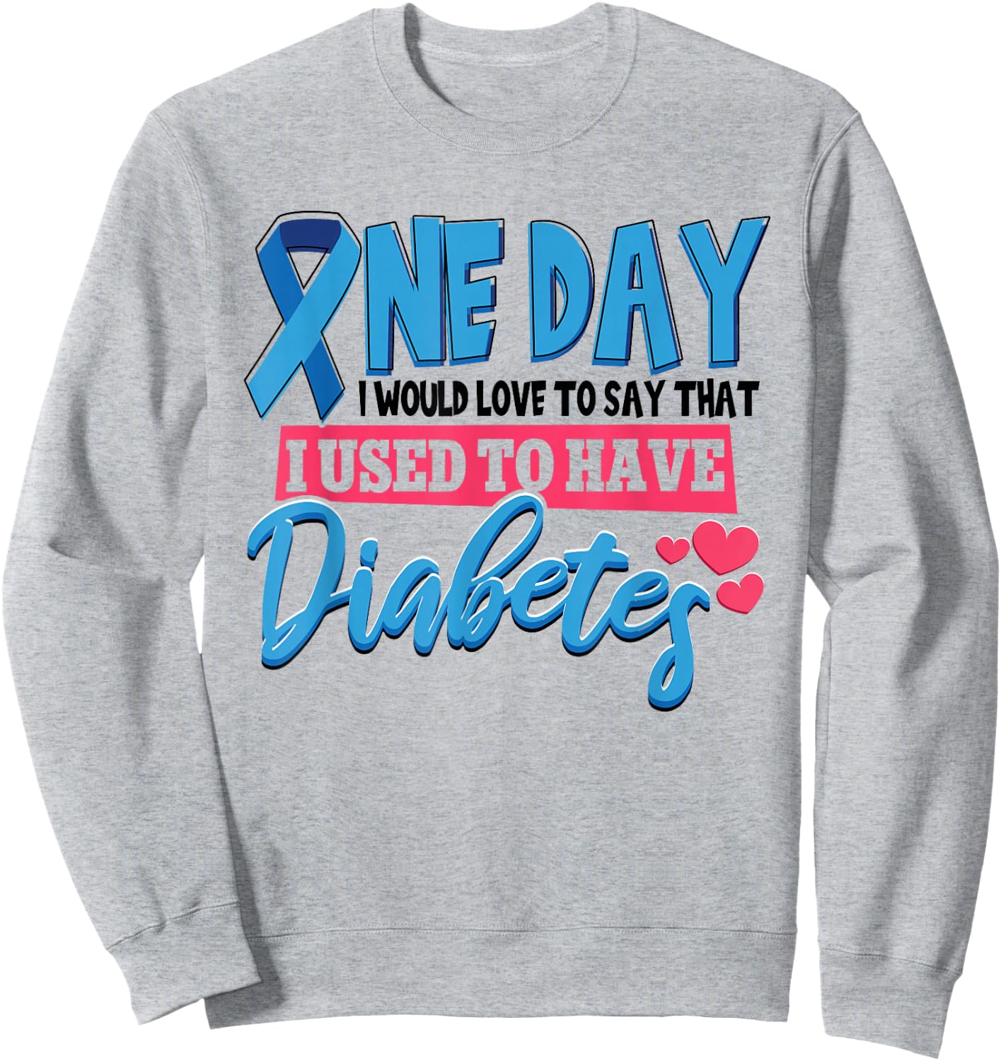 Blue Ribbon Diabetes Awareness Kids Sweatshirt - Sweatshirt | Ash