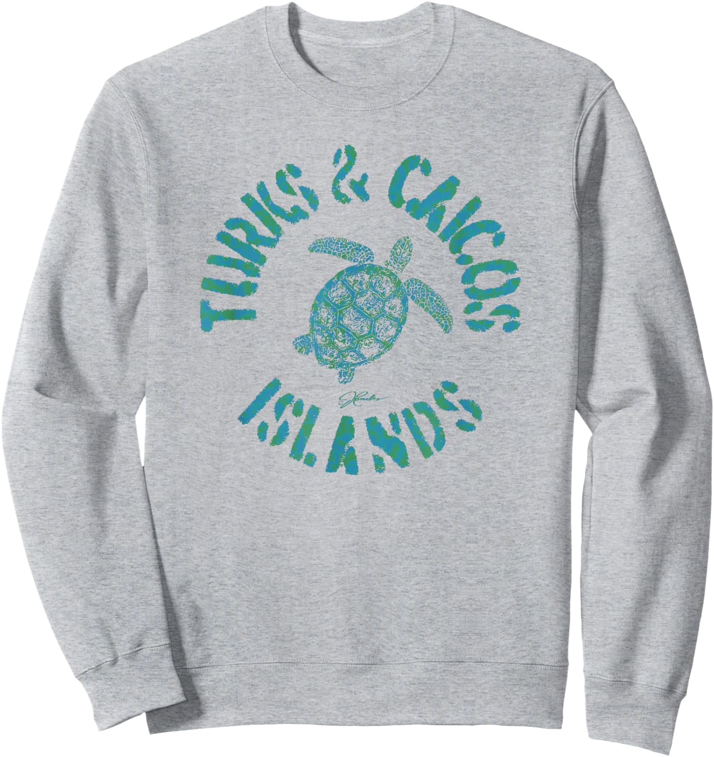 JCombs: Turks & Caicos Islands Sea Turtle Sweatshirt - Sweatshirt | Ash