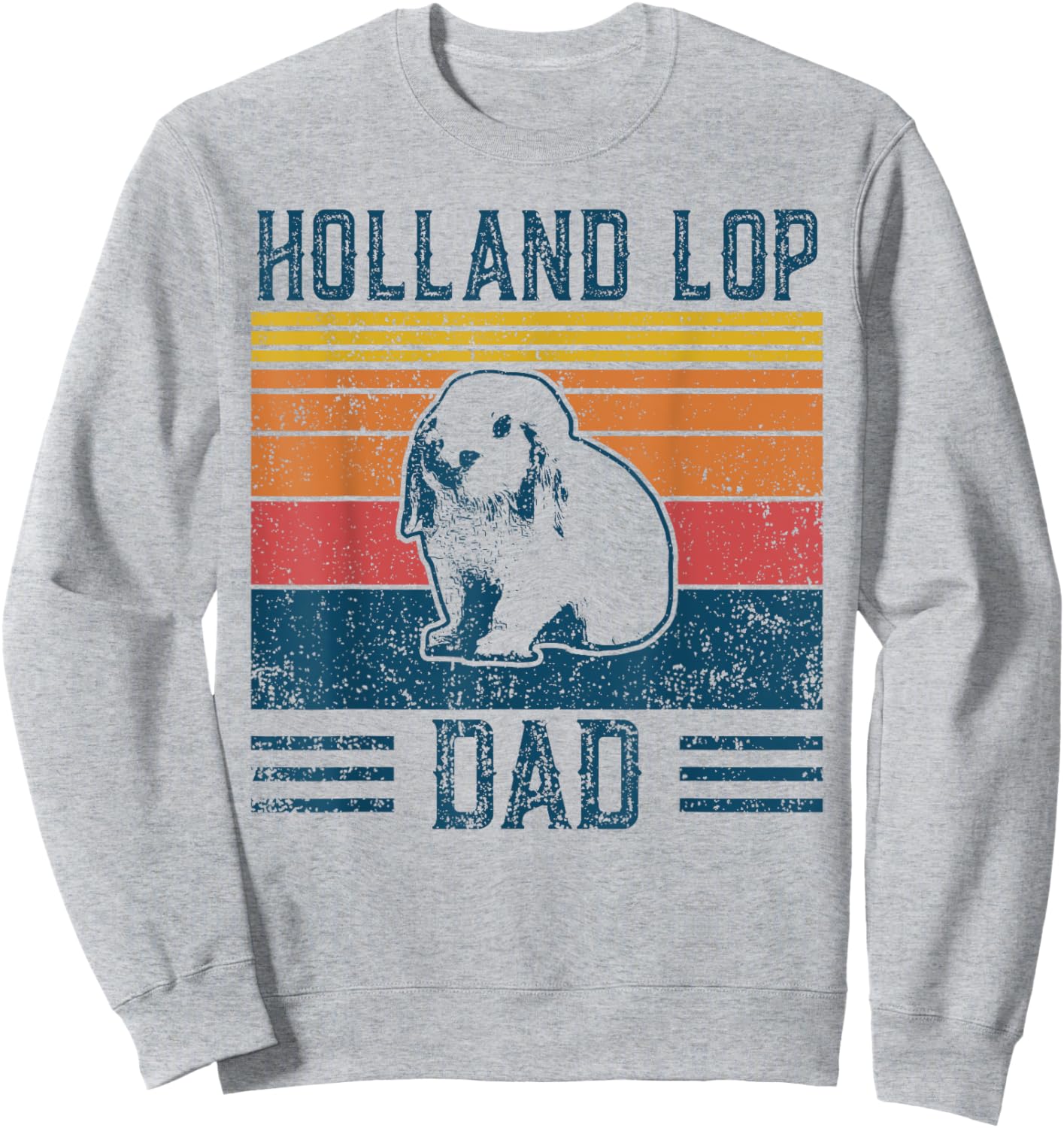 Best Rabbit Dad Men - Vintage Holland Lop Sweatshirt - Sweatshirt | Ash