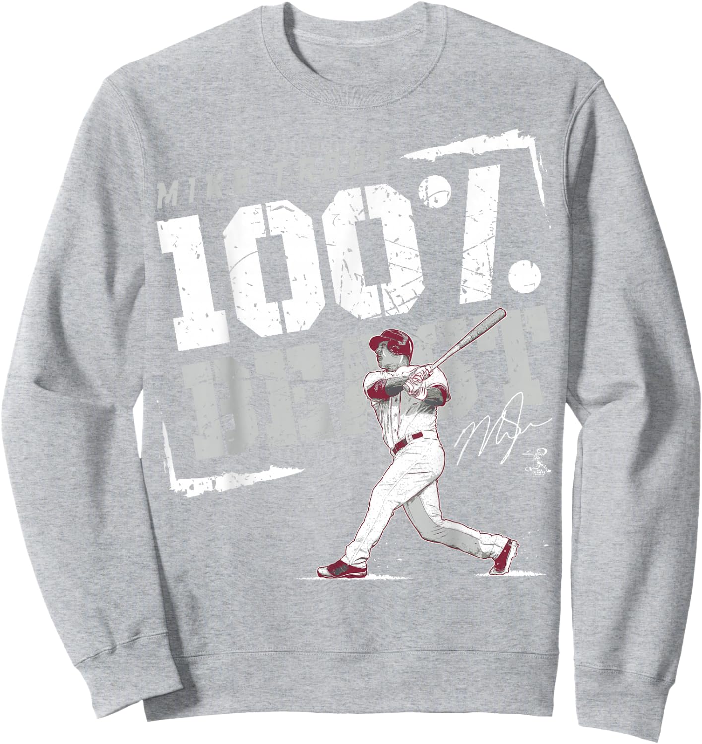 Mike Trout 100% Beast - Apparel Sweatshirt - Sweatshirt | Ash