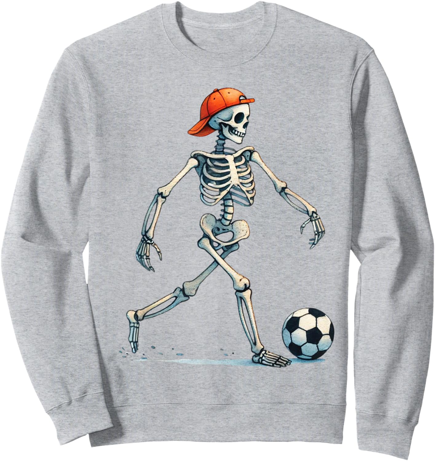 Skeleton Soccer Halloween Costume Funny Men Boys Kids Sweatshirt - Sweatshirt | Ash