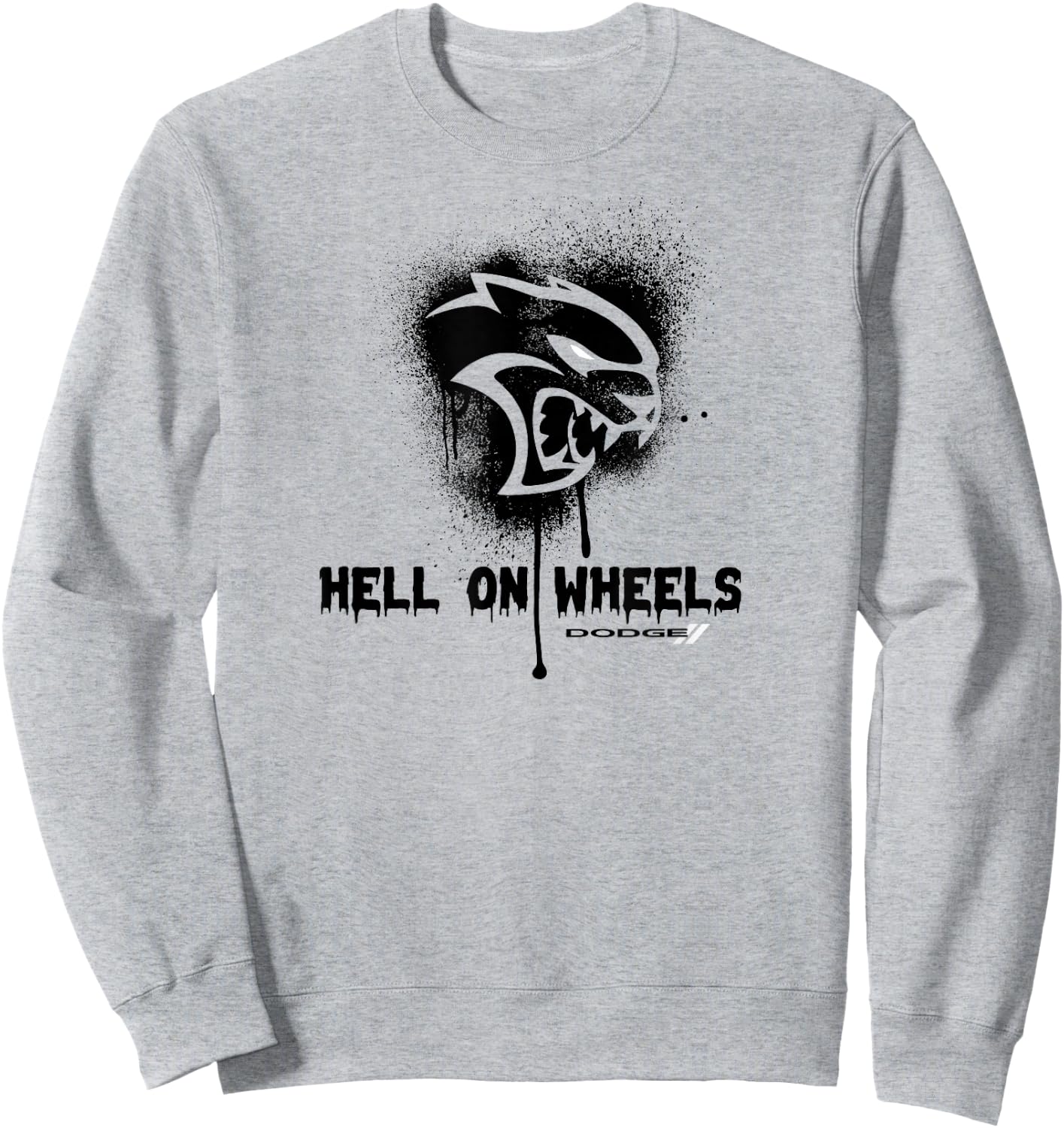 Dodge Hellcat Hell on Wheels Sweatshirt - Sweatshirt | Ash