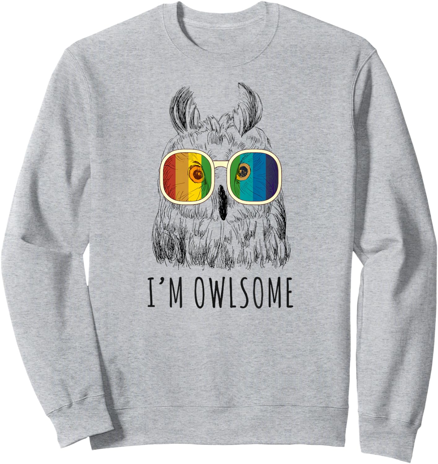I'm Owlsome Cute Owl Shirts Women, Girls, Owl Lover Gifts Sweatshirt - Sweatshirt | Ash