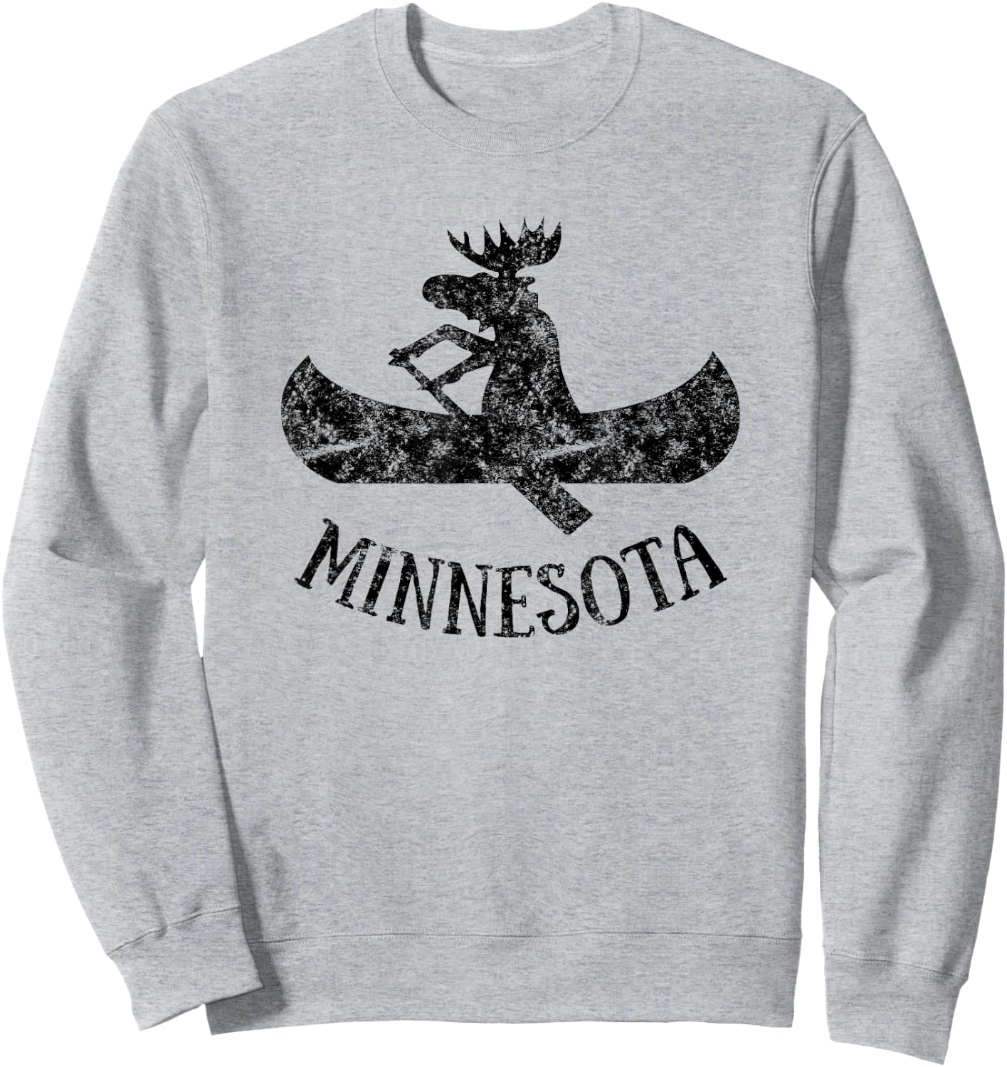 Minnesota Moose Shirt | Funny Moose Canoe Gift Sweatshirt - Sweatshirt | Ash