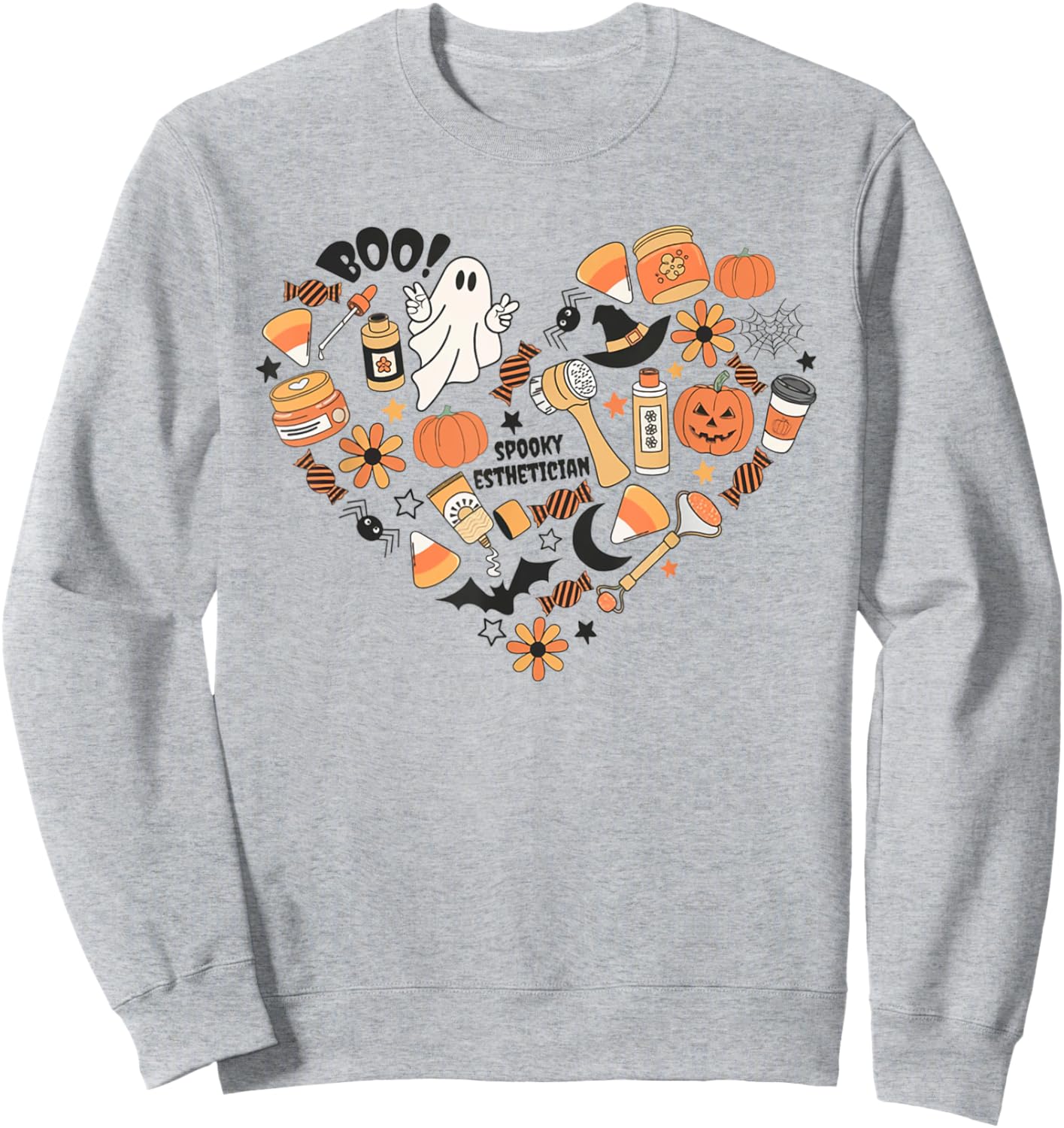 Spooky Esthetician Fall Autumn Halloween Skin Therapist Sweatshirt - Sweatshirt | Ash