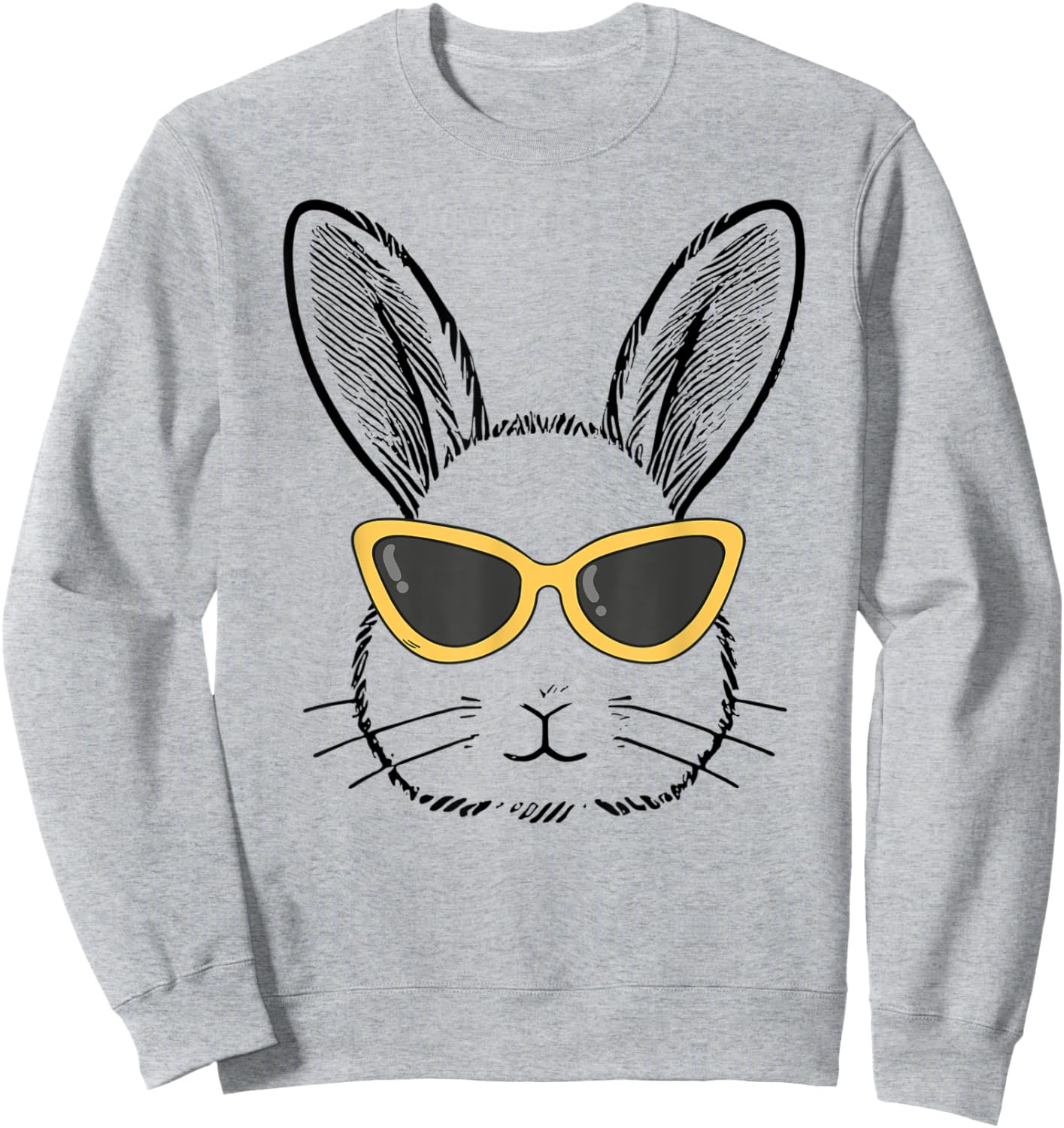 Cute Bunny With Yellow Sunglasses Girls Women Easter Day Sweatshirt - Sweatshirt | Ash