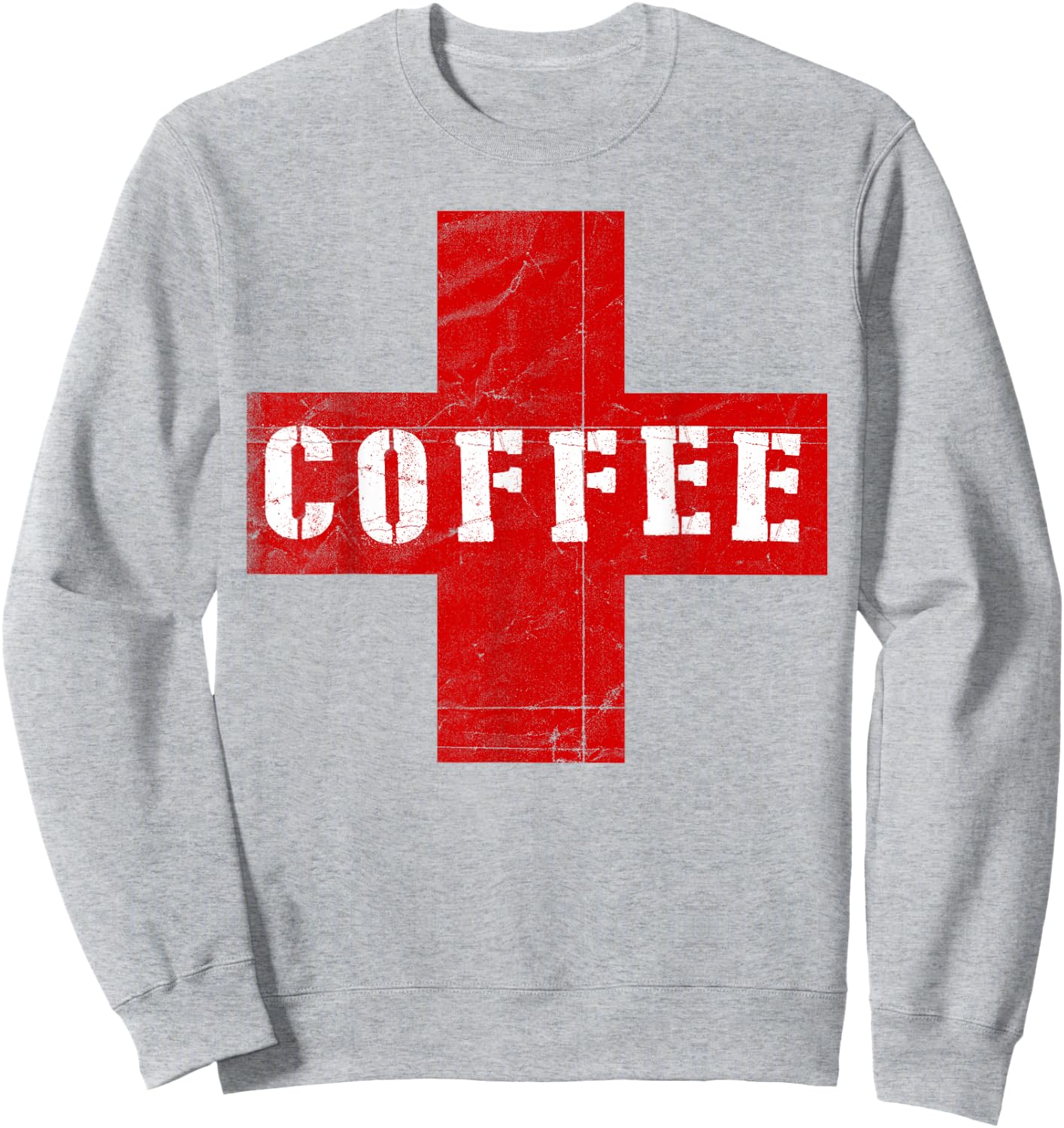 Vintage Coffee Lovers Medic red crossed rescue Java team Sweatshirt - Sweatshirt | Ash