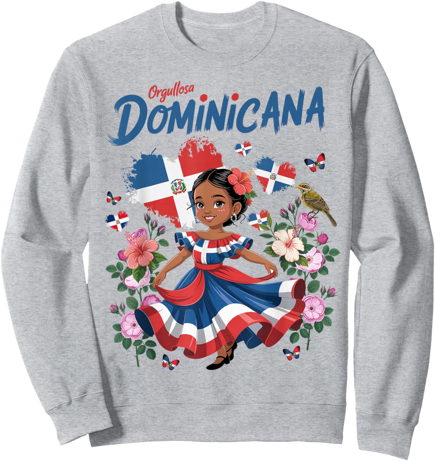Dominican Republic Flag Outfit Idea for Girls Dominicana Sweatshirt - Sweatshirt | Ash