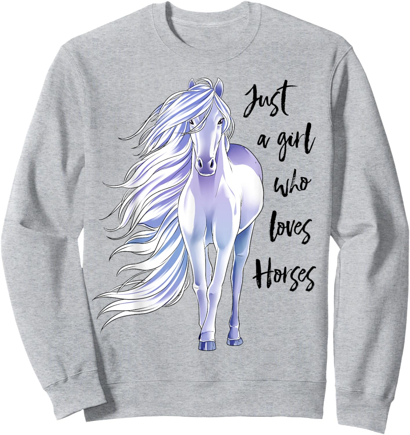 Just A Girl Who Loves Horses Horseback Riding Women Girl Sweatshirt - Sweatshirt | Ash