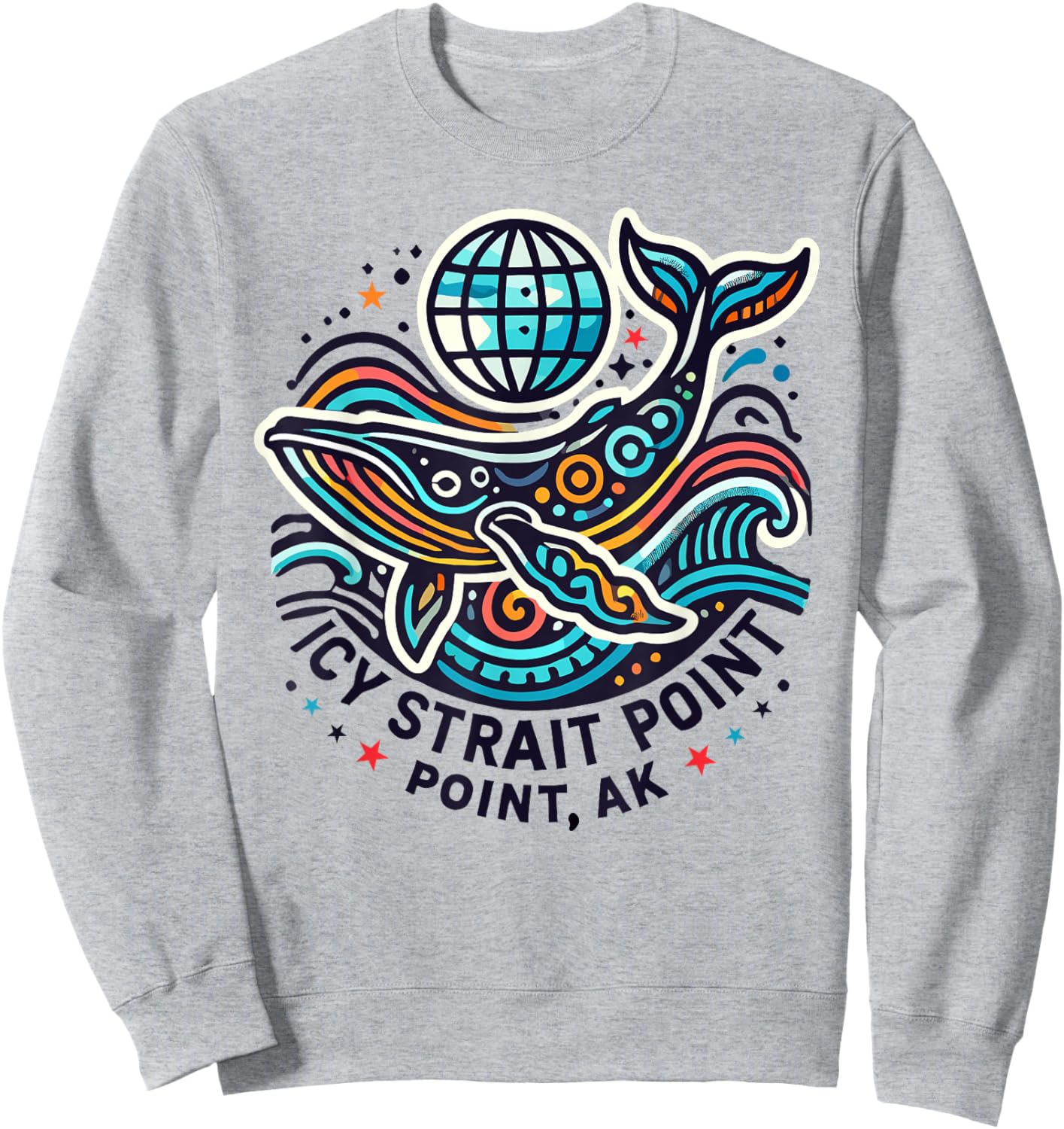 Icy Strait Point, AK Shirt Alaska Adventure Moose Sweatshirt - Sweatshirt | Ash