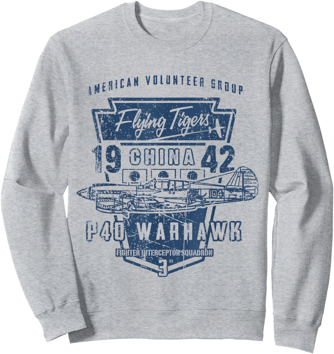 Warbird Flying Tiger p-40 Warhawk T Shirt Sweatshirt - Sweatshirt | Ash