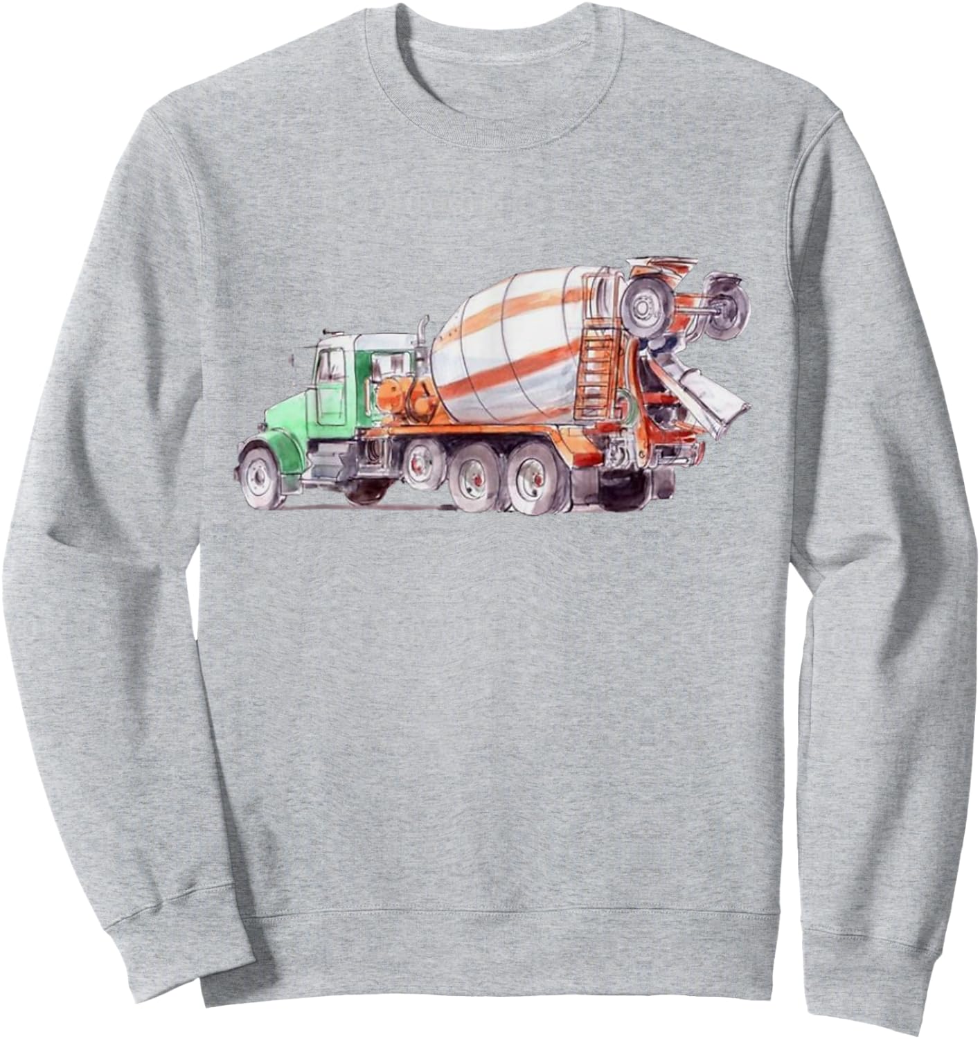 Cement trucks: Concrete mixer truck, construction kids trouble Sweatshirt - Sweatshirt | Ash