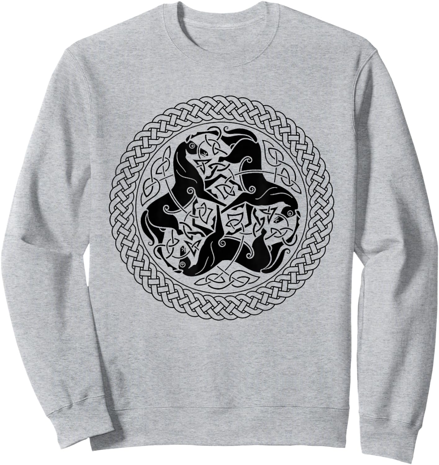 Celtic Epona Knot Ring with Horses Sweatshirt - Sweatshirt | Ash